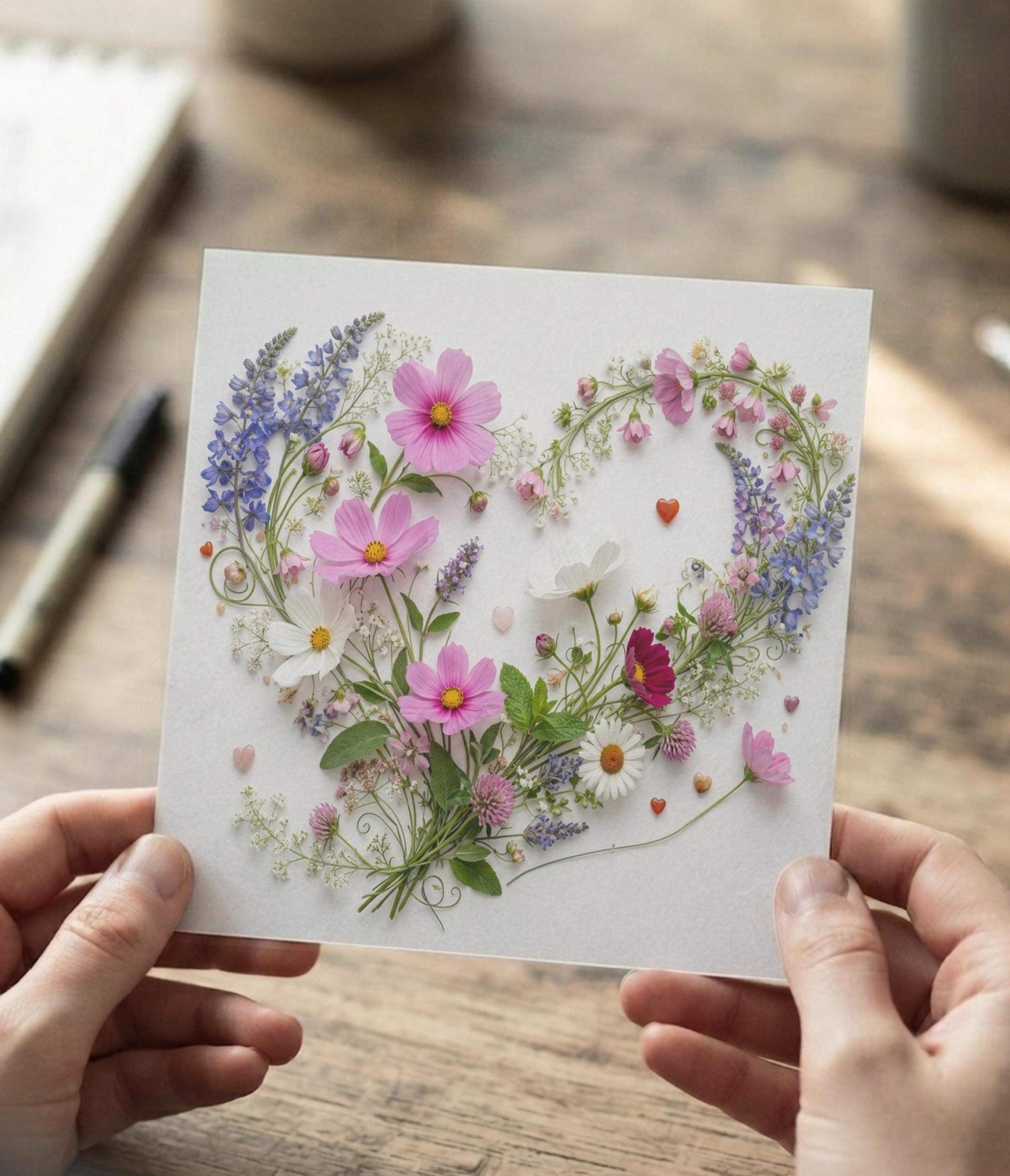 Flowers - Original Art Card - Single Card or Bulk 10 Pack of Gift Cards