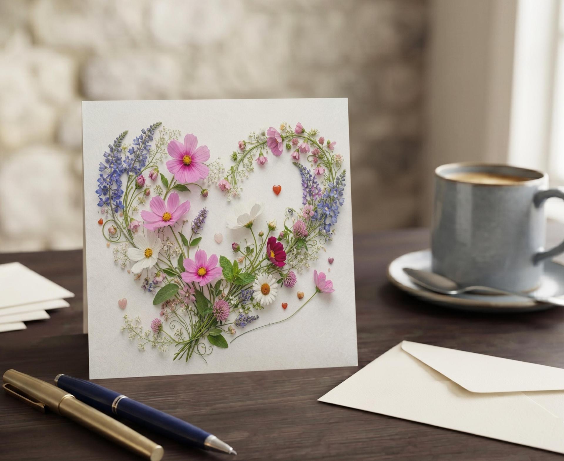 Flowers - Original Art Card - Single Card or Bulk 10 Pack of Gift Cards