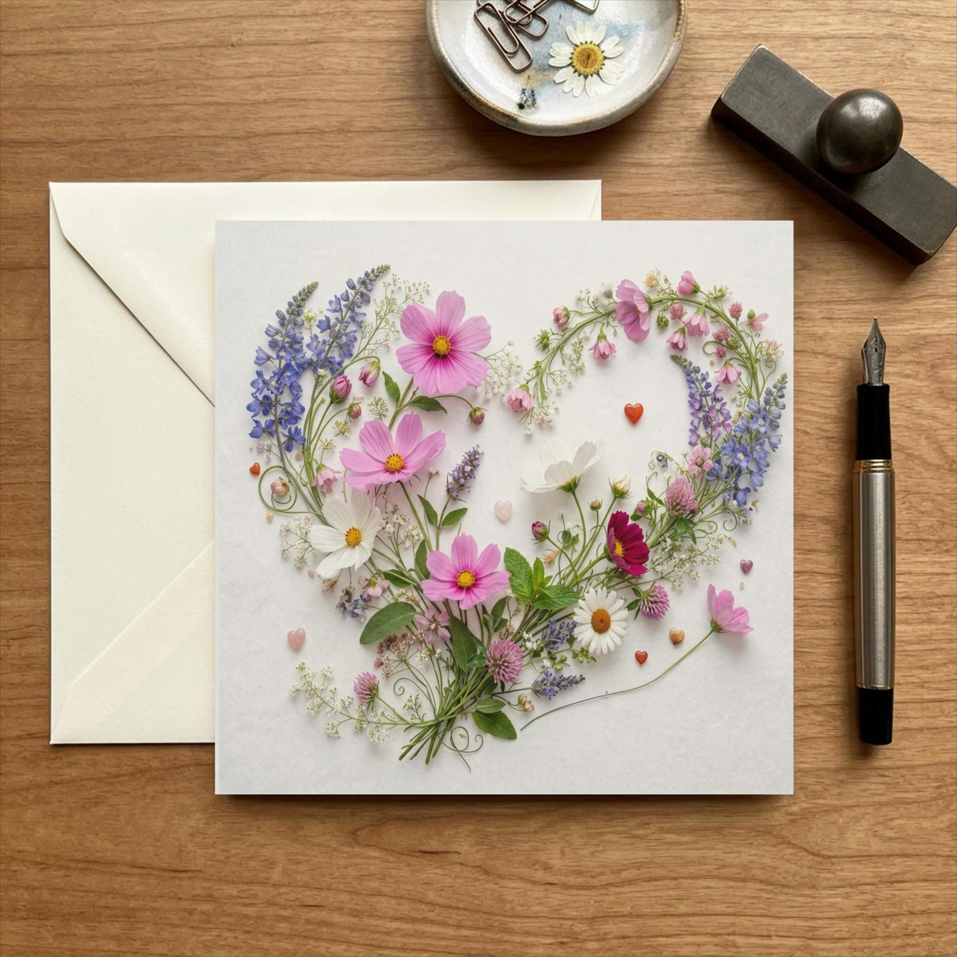 Flowers - Original Art Card - Single Card or Bulk 10 Pack of Gift Cards