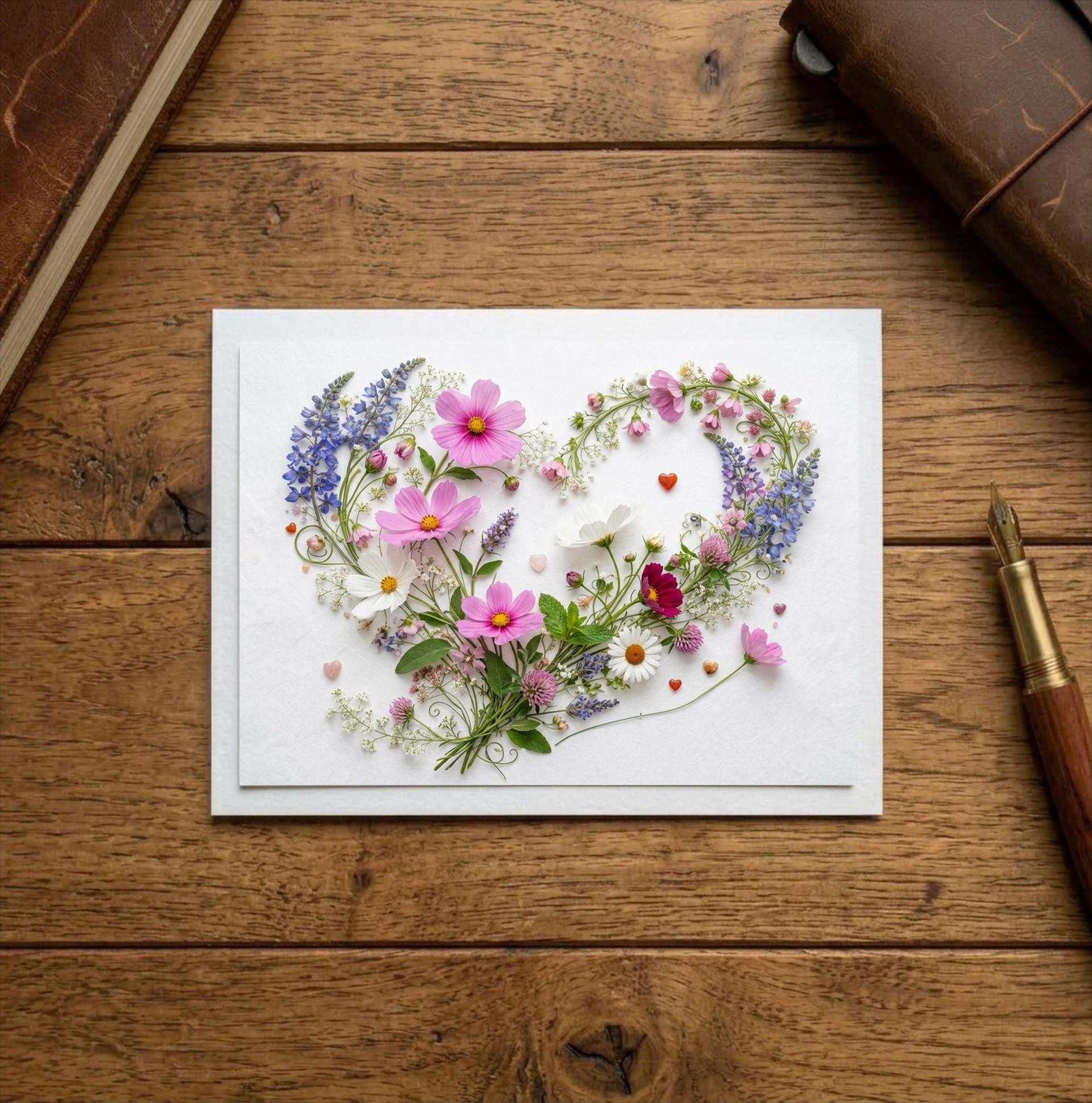 Flowers - Original Art Card - Single Card or Bulk 10 Pack of Gift Cards