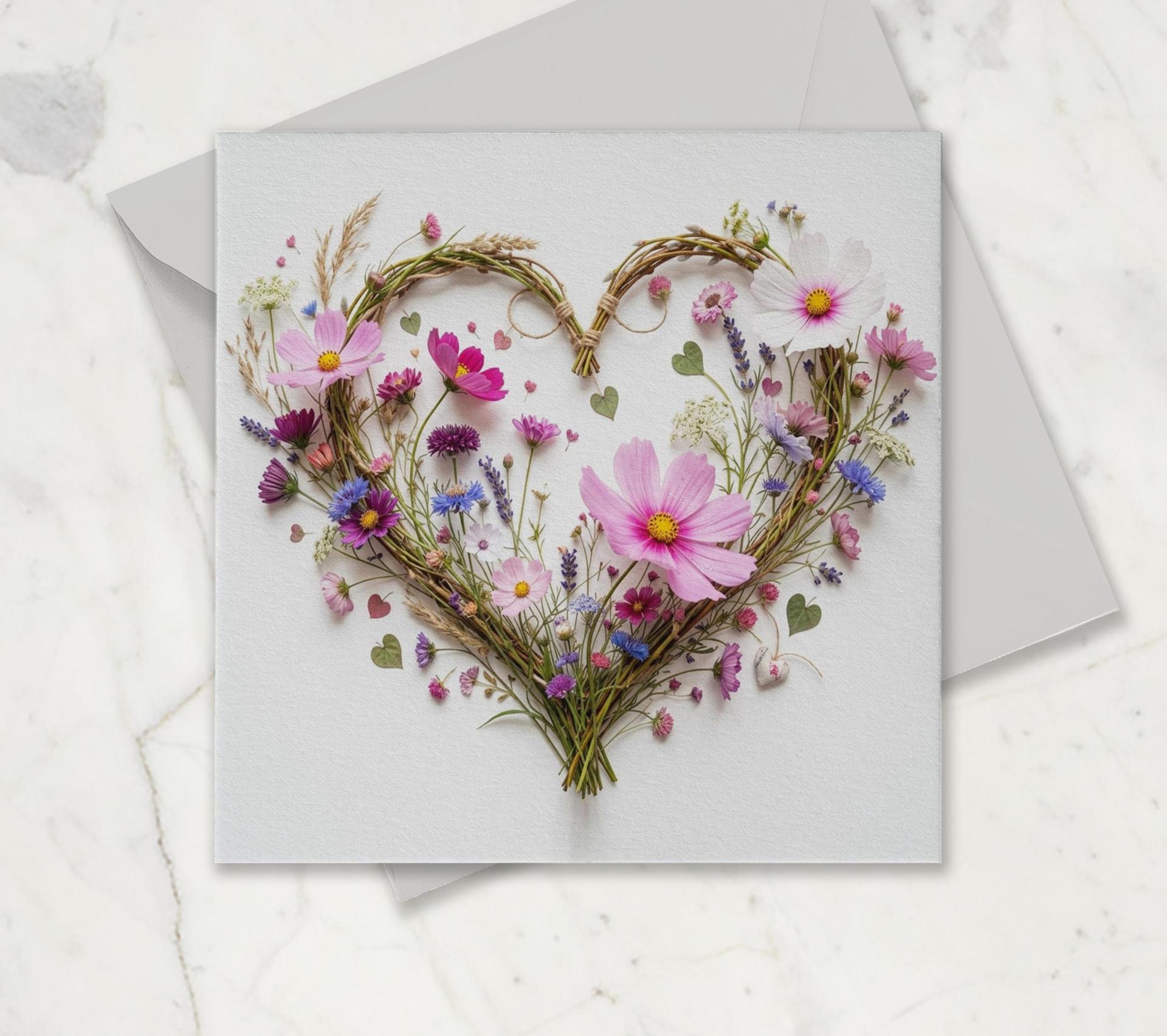 Flowers - Original Art Card - Single Card or Bulk 10 Pack of Gift Cards
