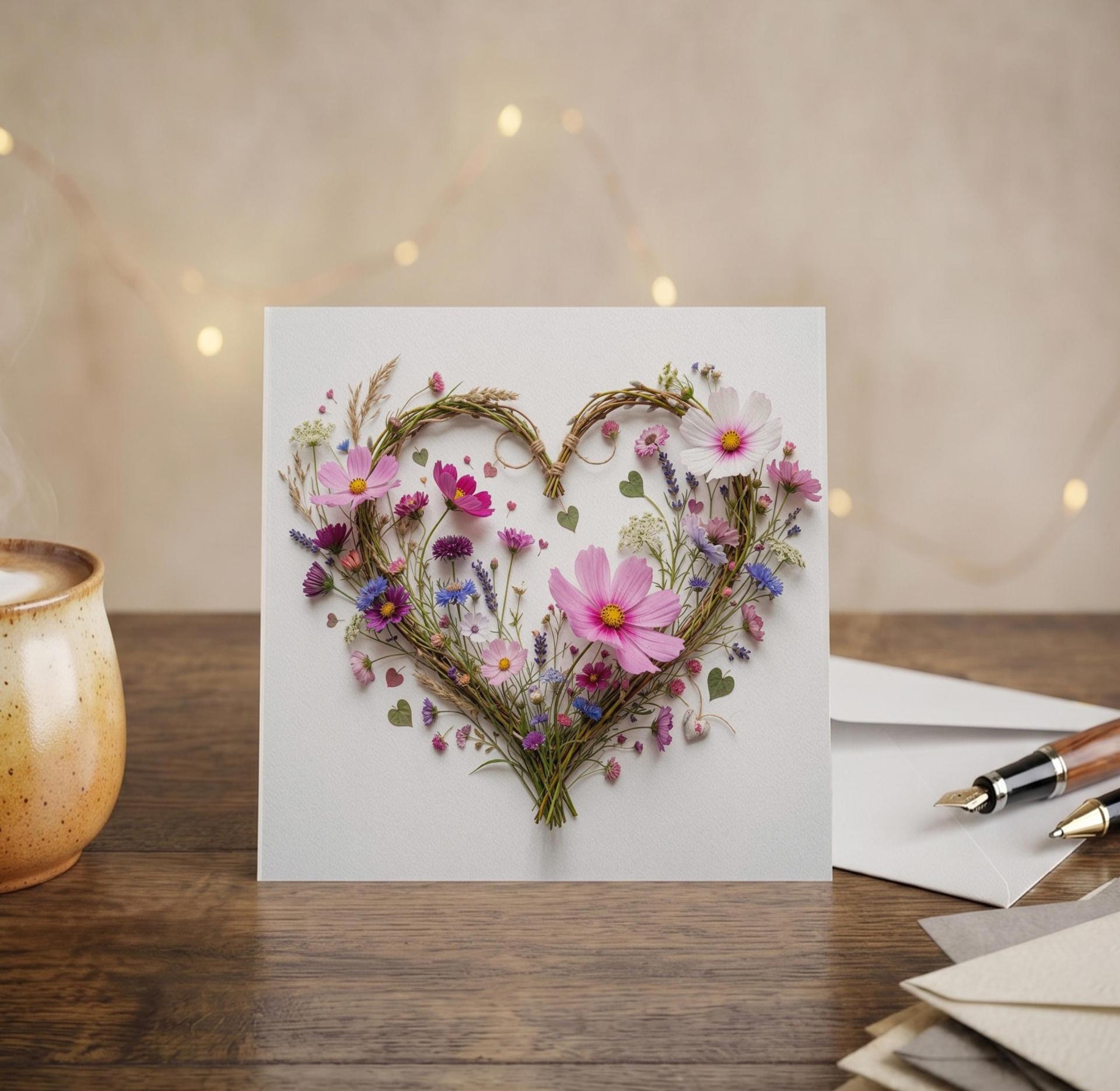 Flowers - Original Art Card - Single Card or Bulk 10 Pack of Gift Cards