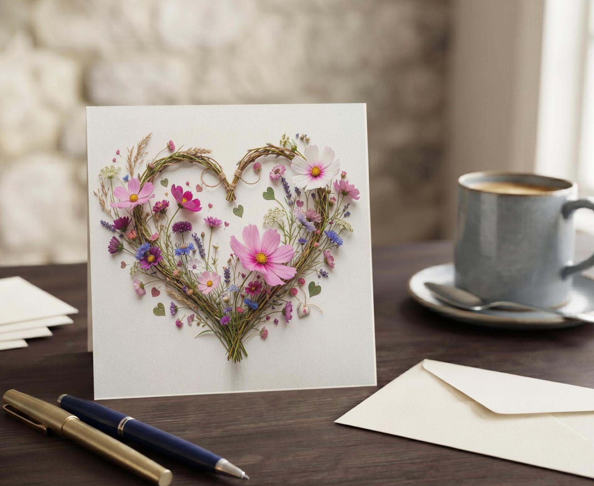 Flowers - Original Art Card - Single Card or Bulk 10 Pack of Gift Cards
