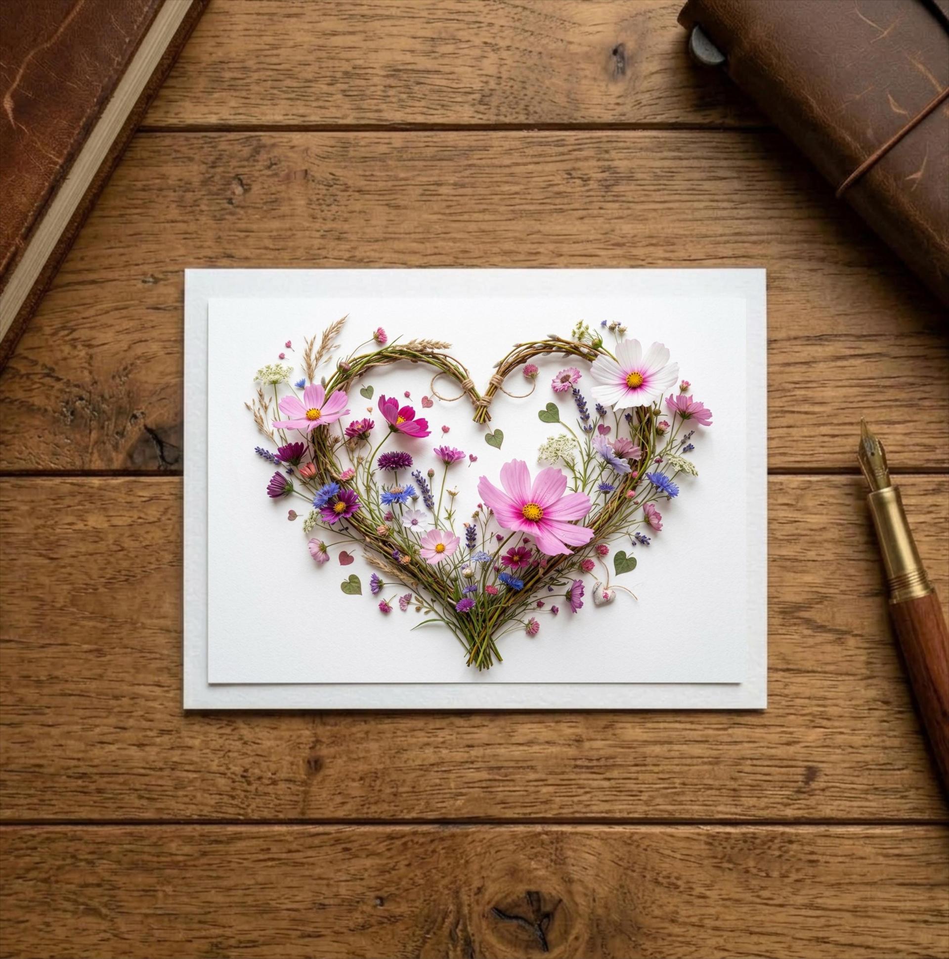 Flowers - Original Art Card - Single Card or Bulk 10 Pack of Gift Cards