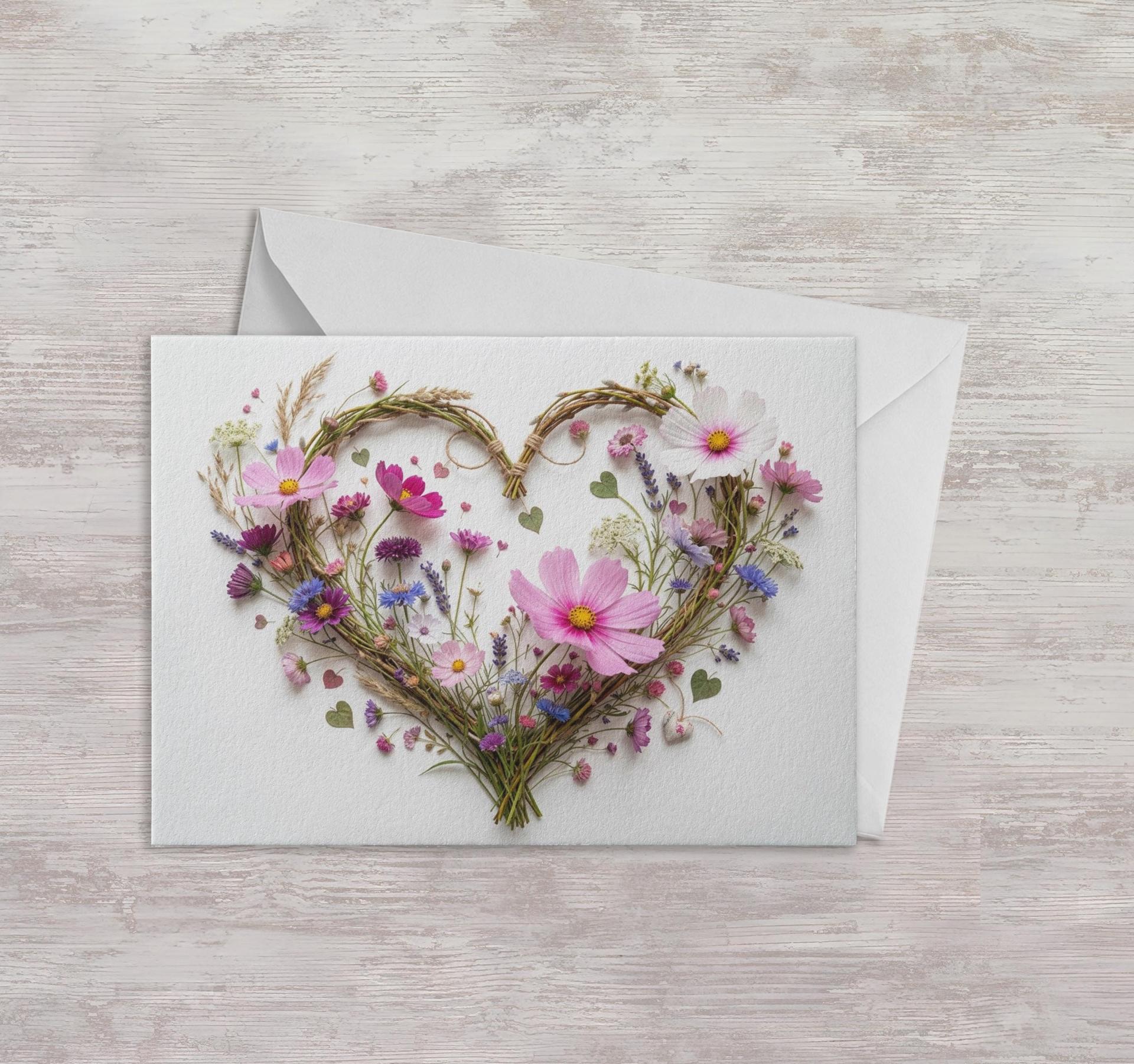 Flowers - Original Art Card - Single Card or Bulk 10 Pack of Gift Cards