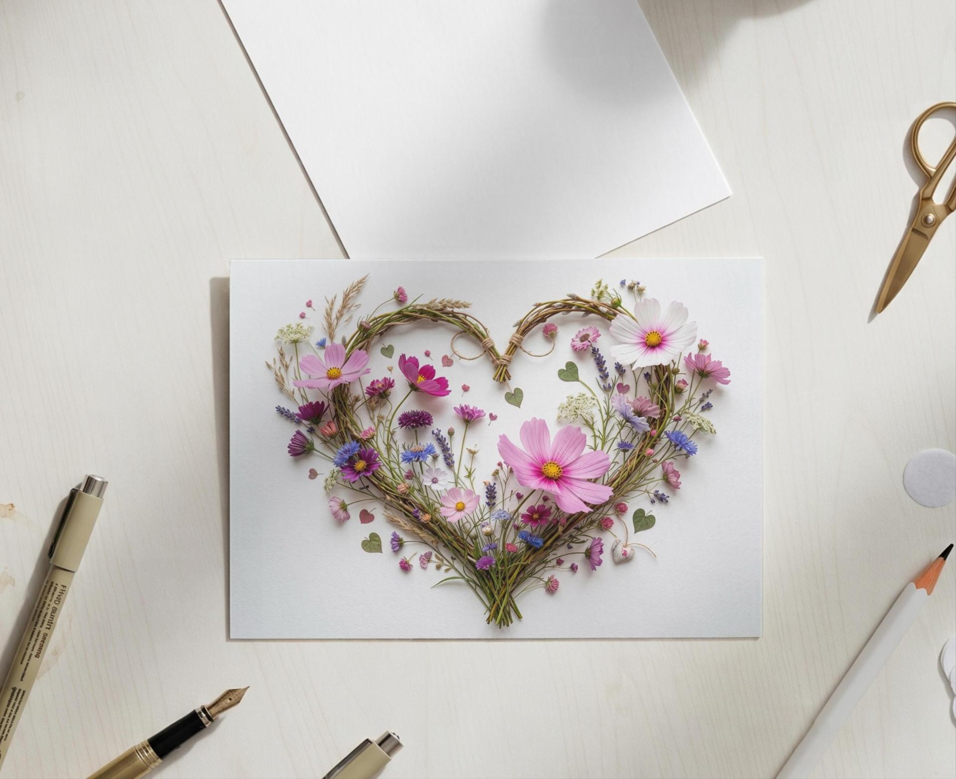 Flowers - Original Art Card - Single Card or Bulk 10 Pack of Gift Cards