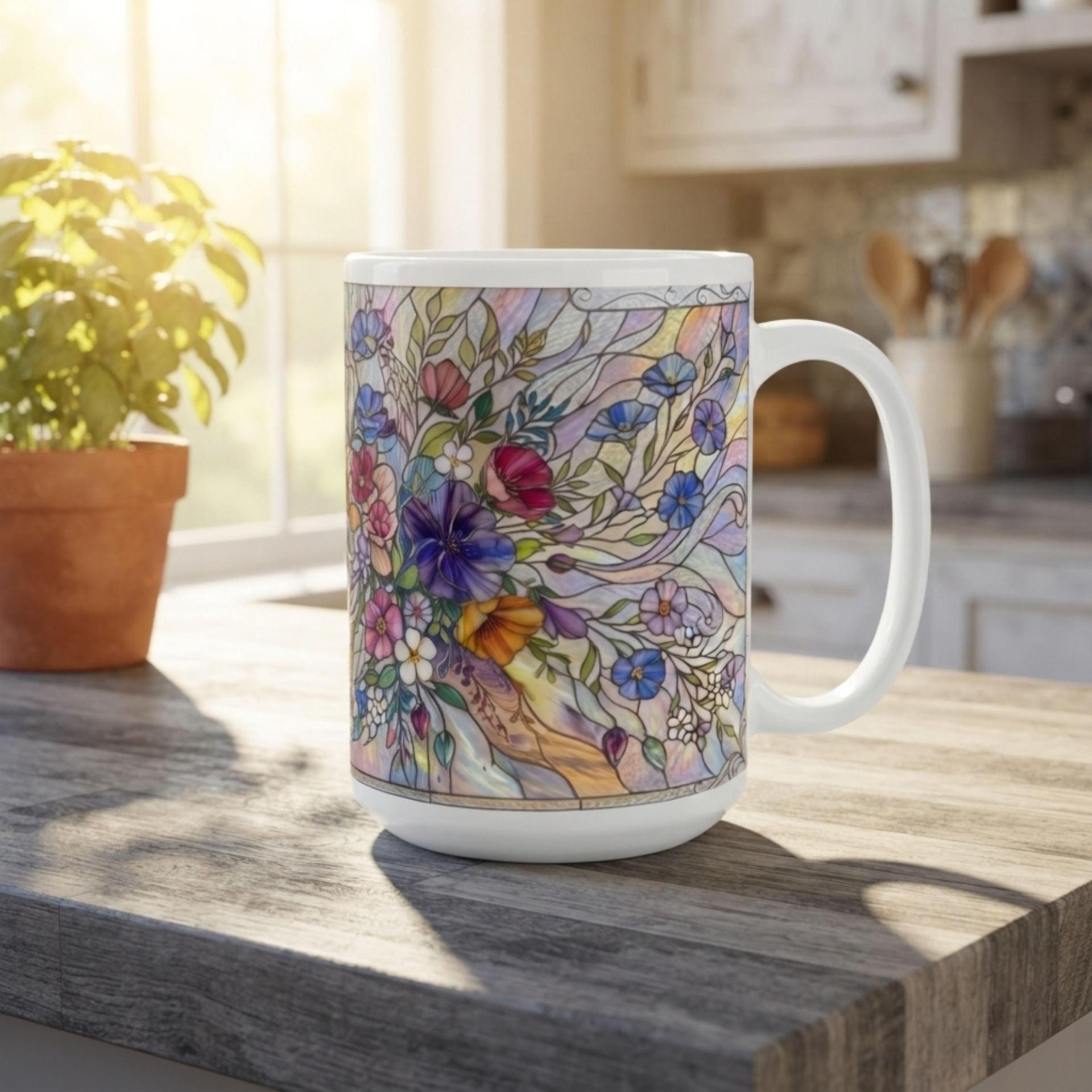 Floral Cups -  Large and Small Ceramic Mugs