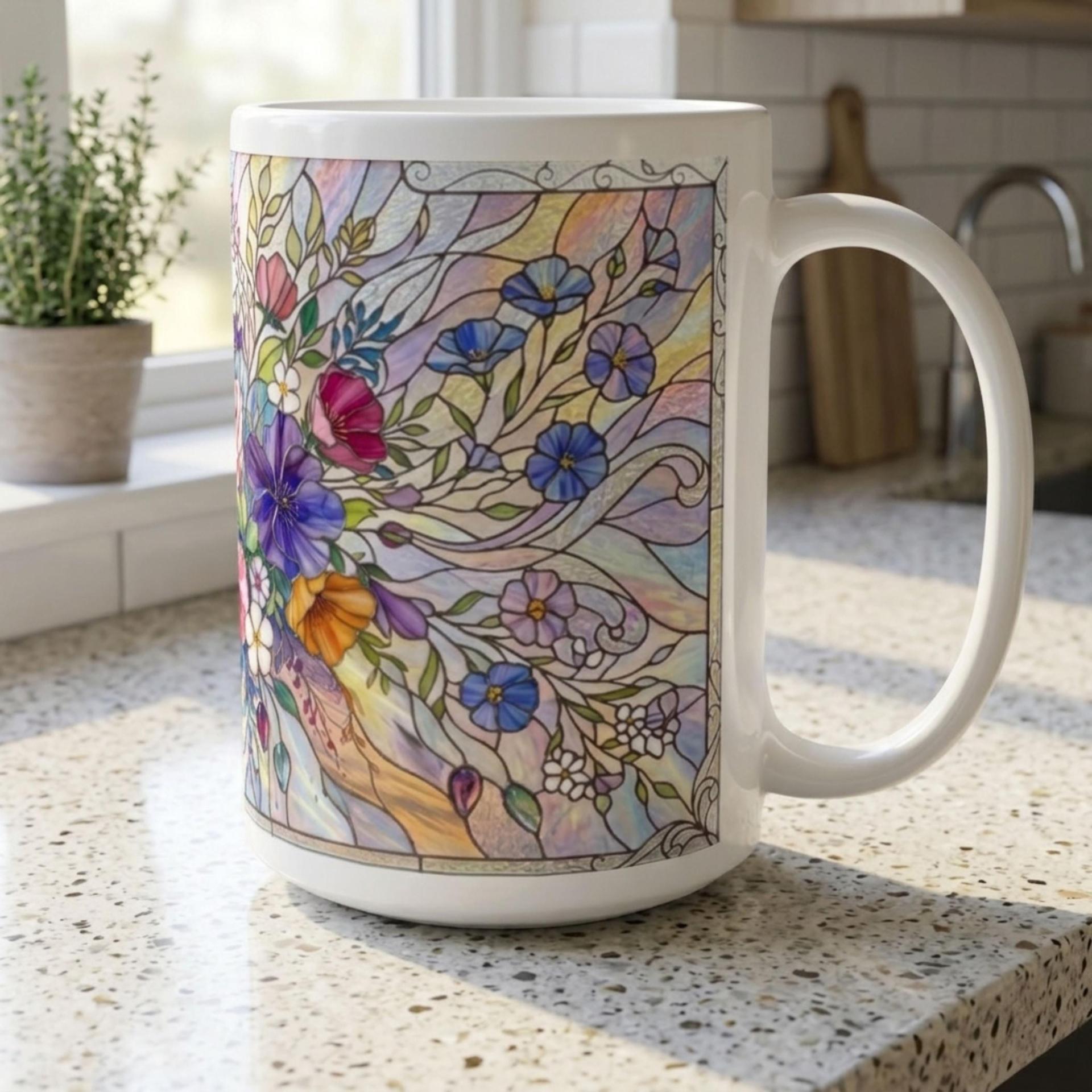 Floral Cups -  Large and Small Ceramic Mugs