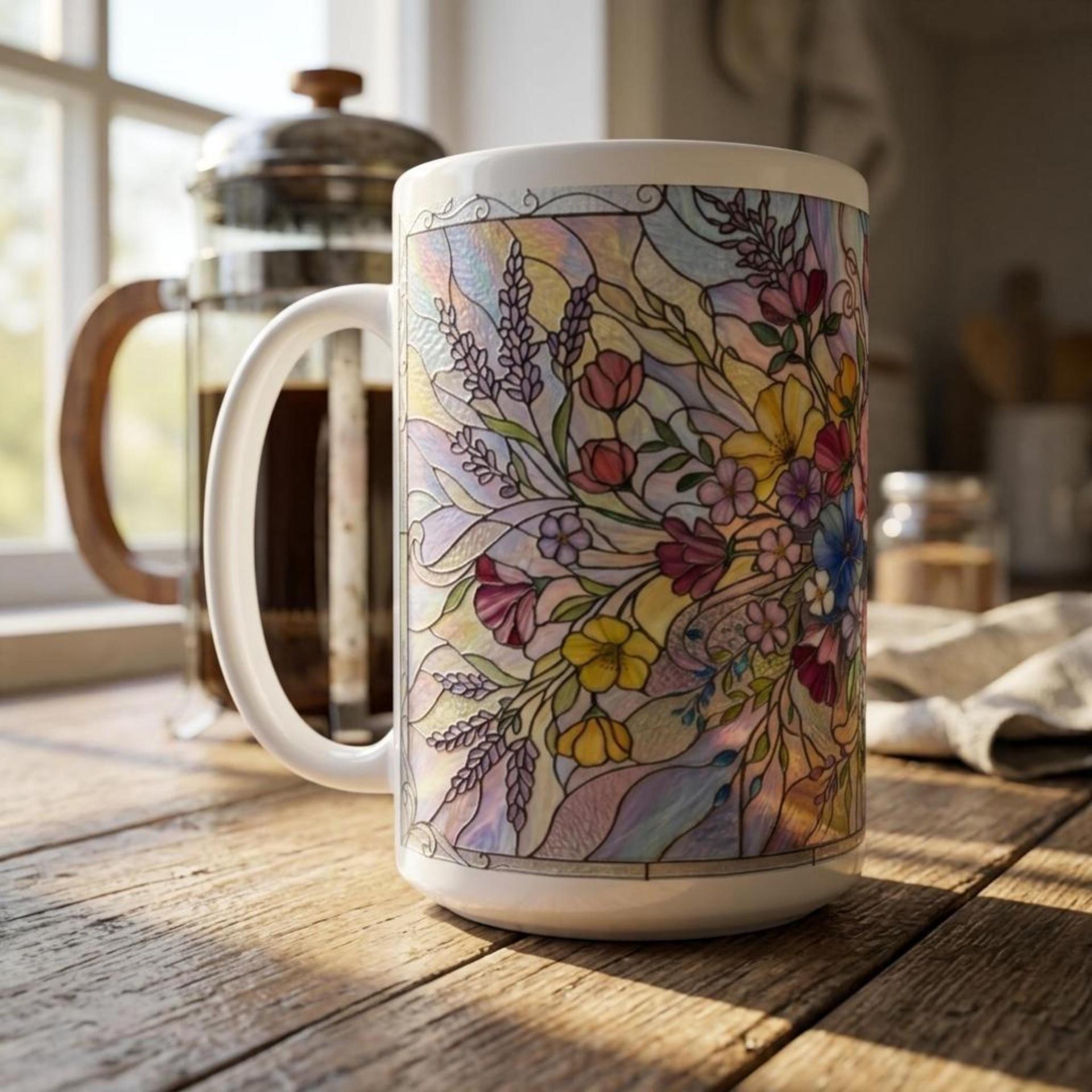 Floral Cups -  Large and Small Ceramic Mugs