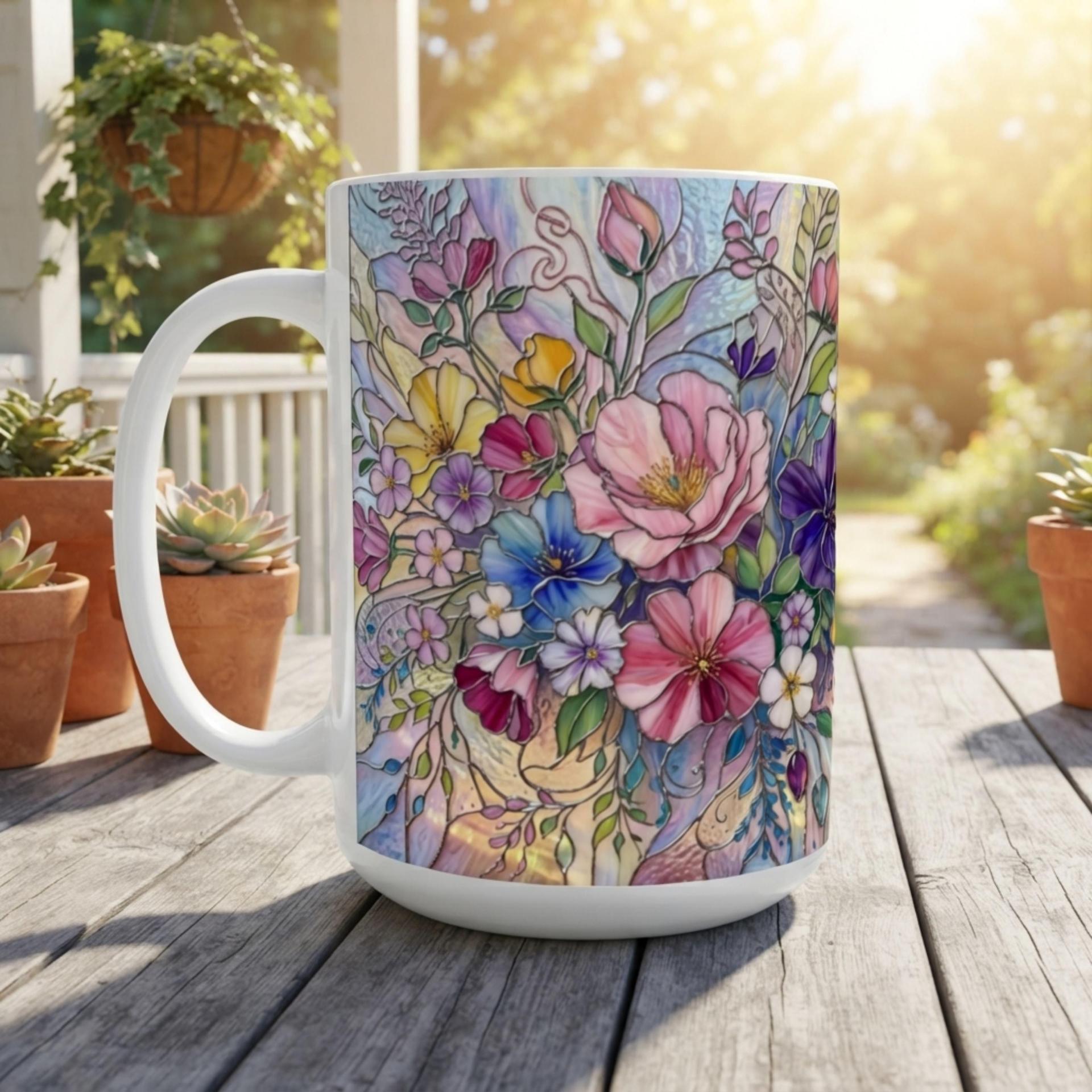 Floral Cups -  Large and Small Ceramic Mugs