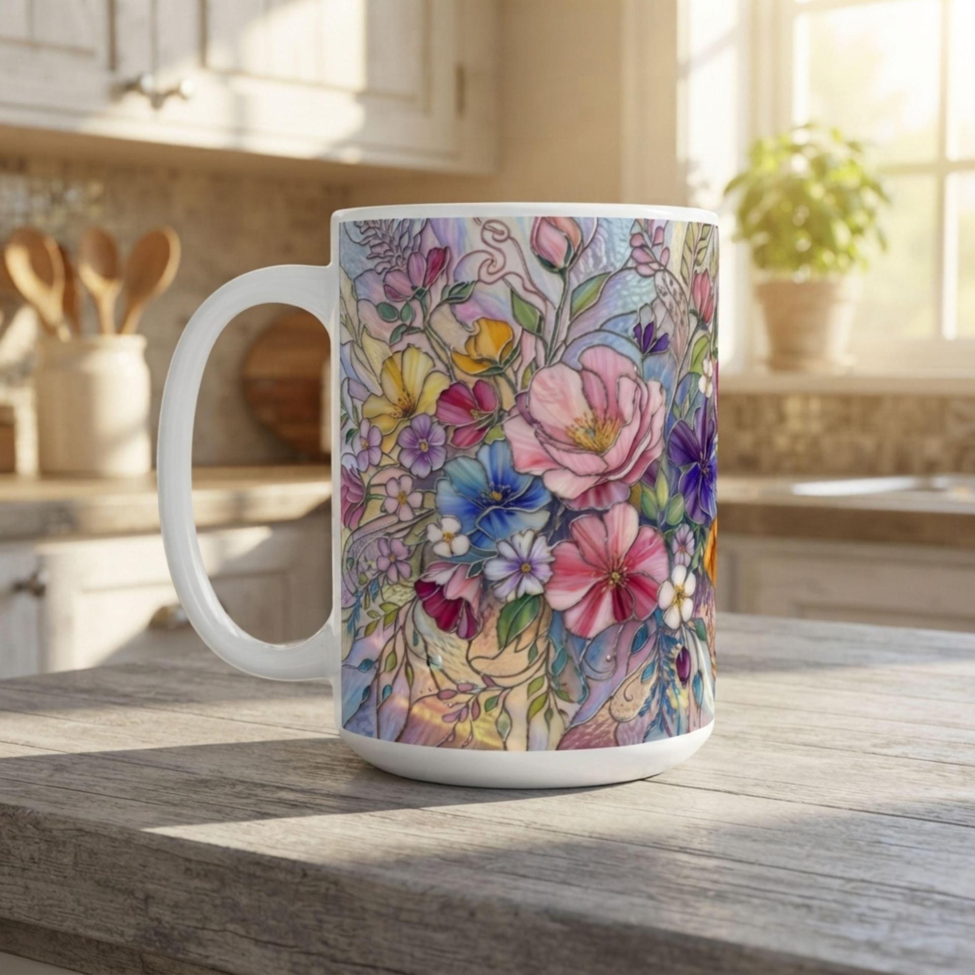 Floral Cups -  Large and Small Ceramic Mugs