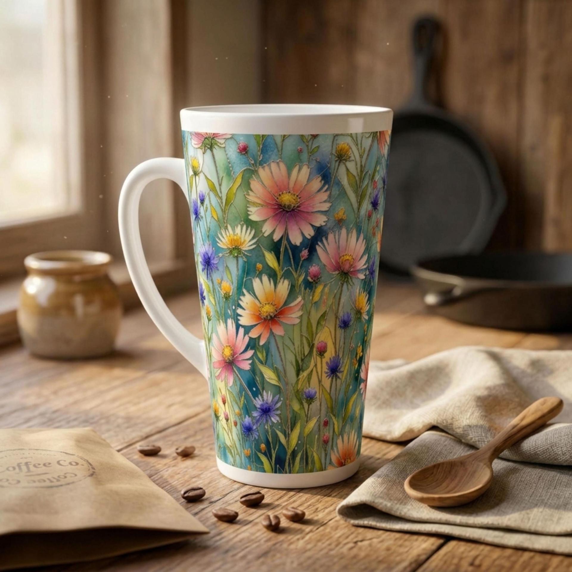 Latte 17oz Ceramic Mug - Coffee or Tea Cup, Extra Tall