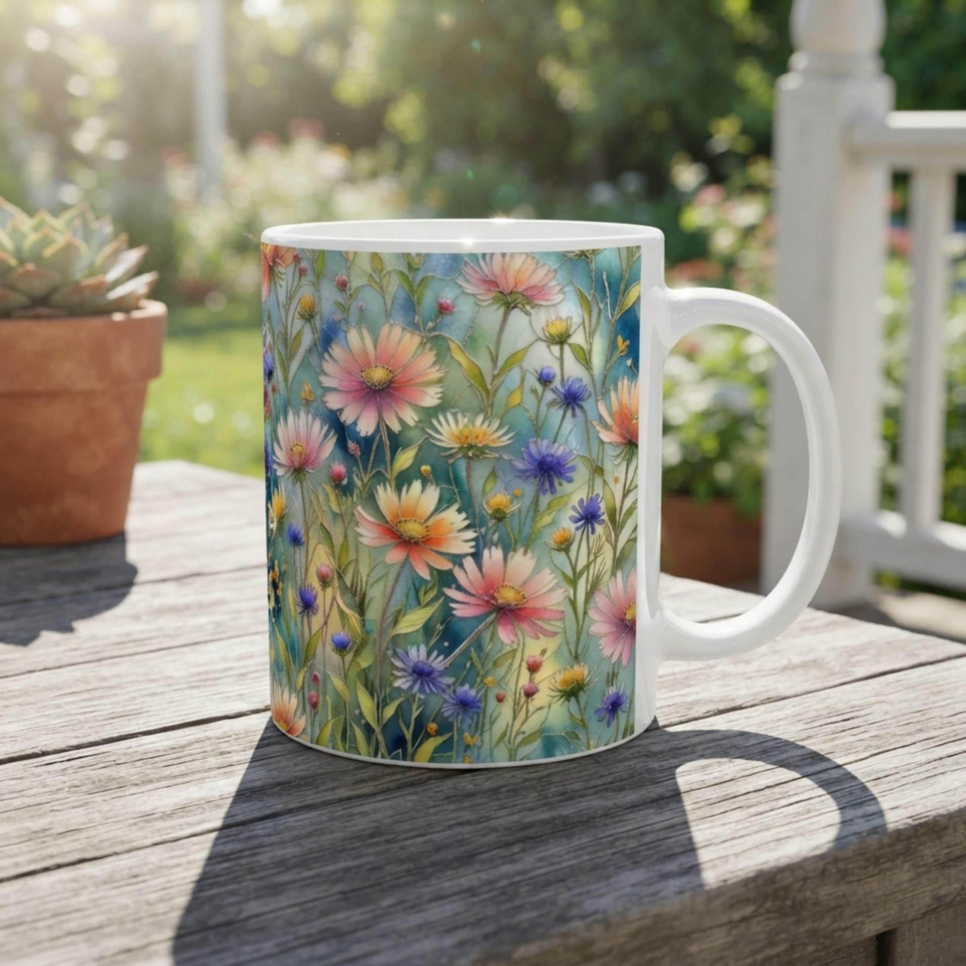 Floral Cups -  Large and Small Ceramic Mugs