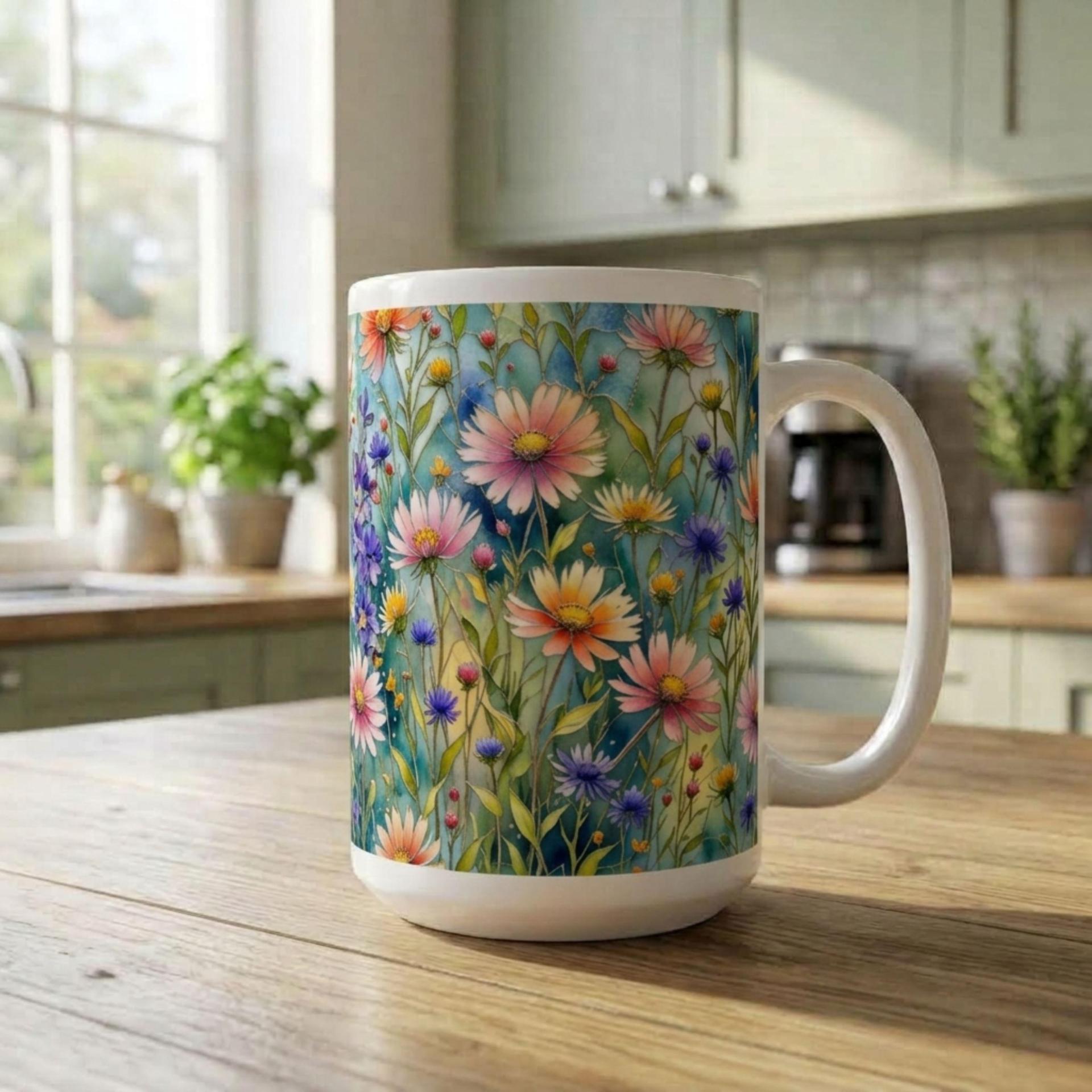 Floral Cups -  Large and Small Ceramic Mugs