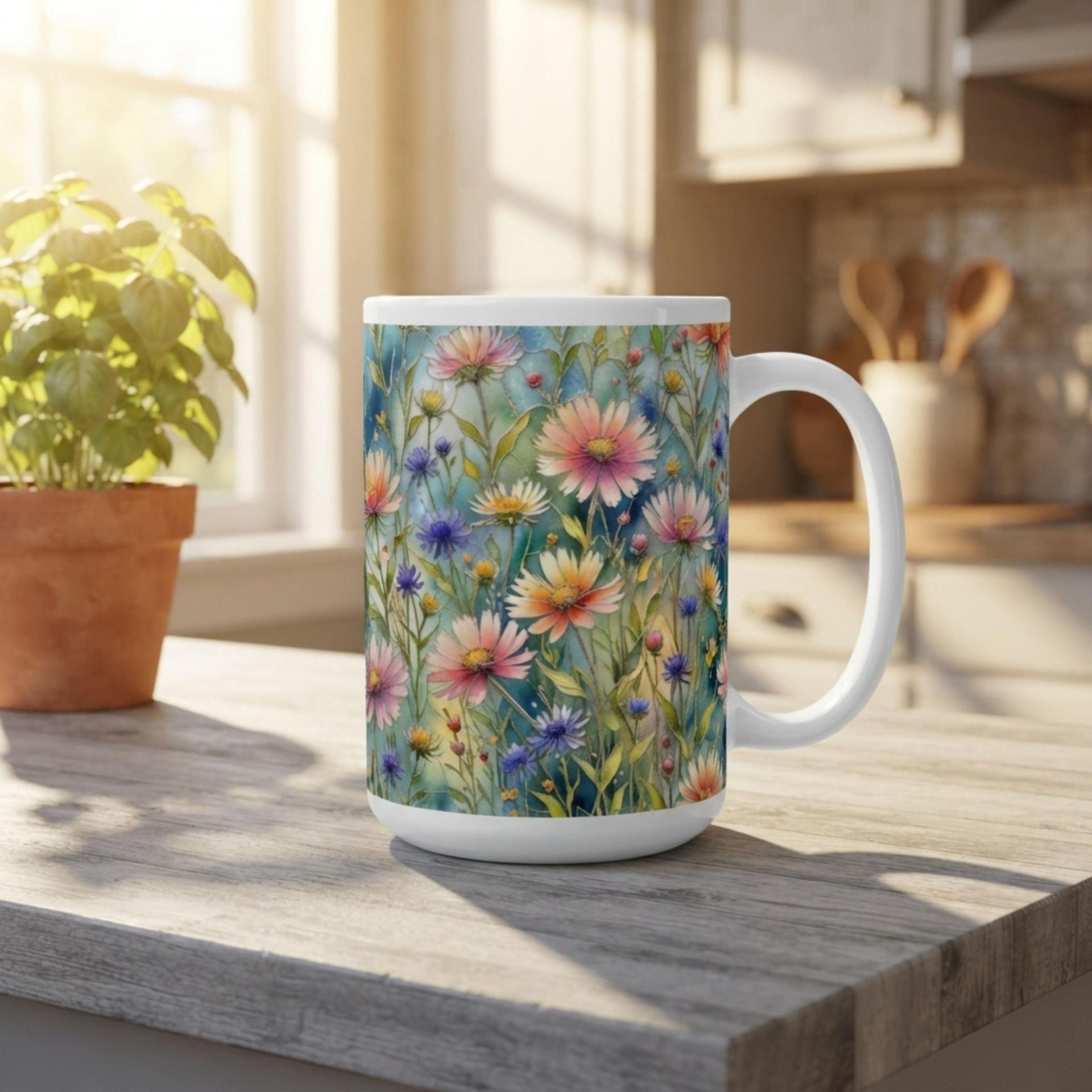 Floral Cups -  Large and Small Ceramic Mugs