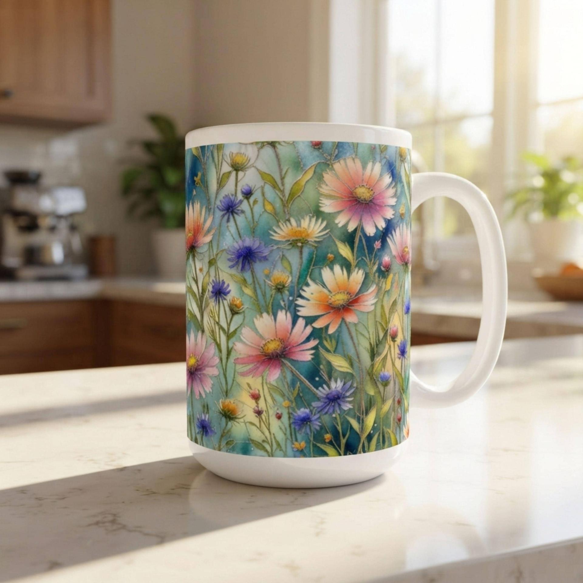 Floral Cups -  Large and Small Ceramic Mugs