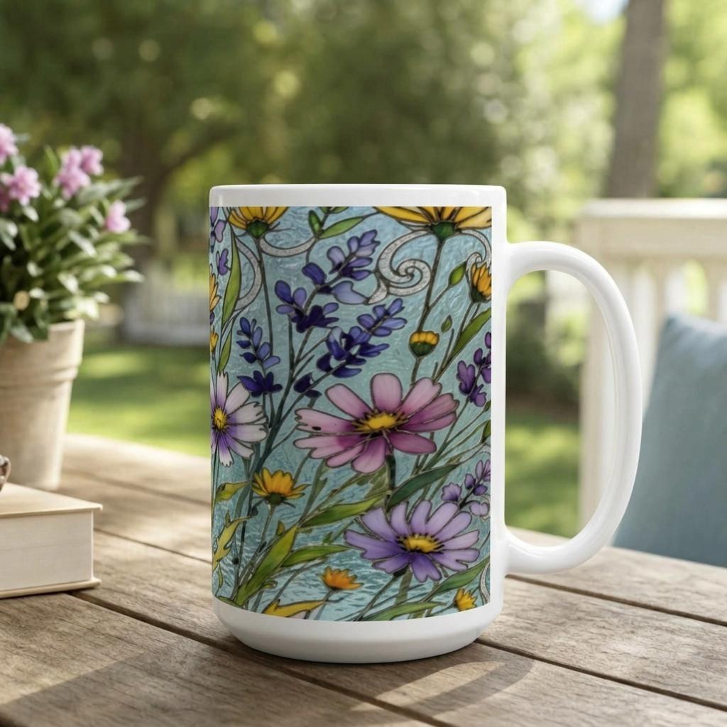 Floral Cups -  Large and Small Ceramic Mugs
