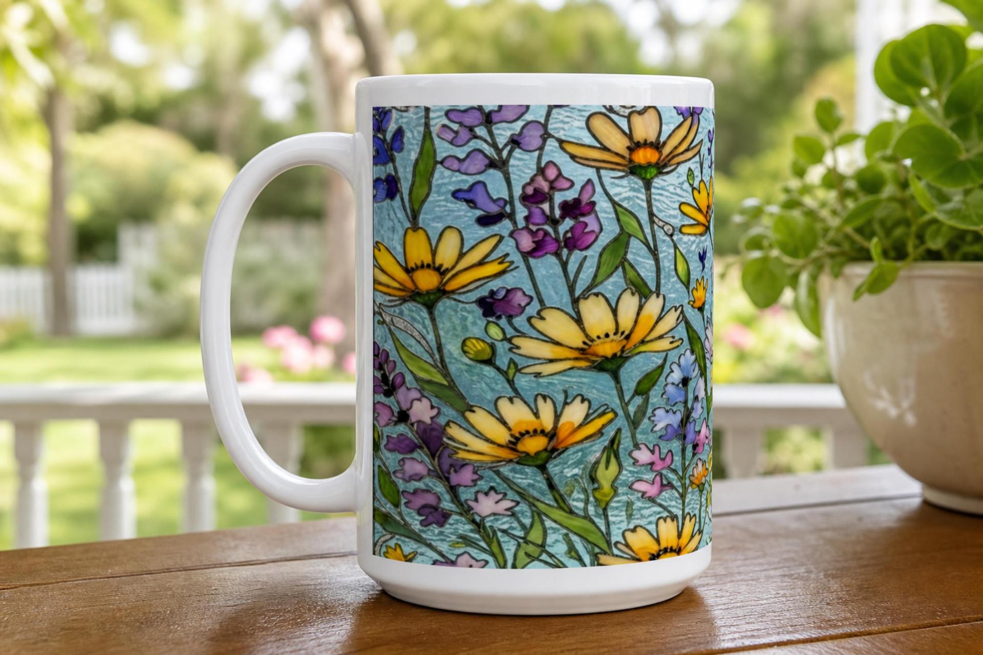 Floral Cups -  Large and Small Ceramic Mugs