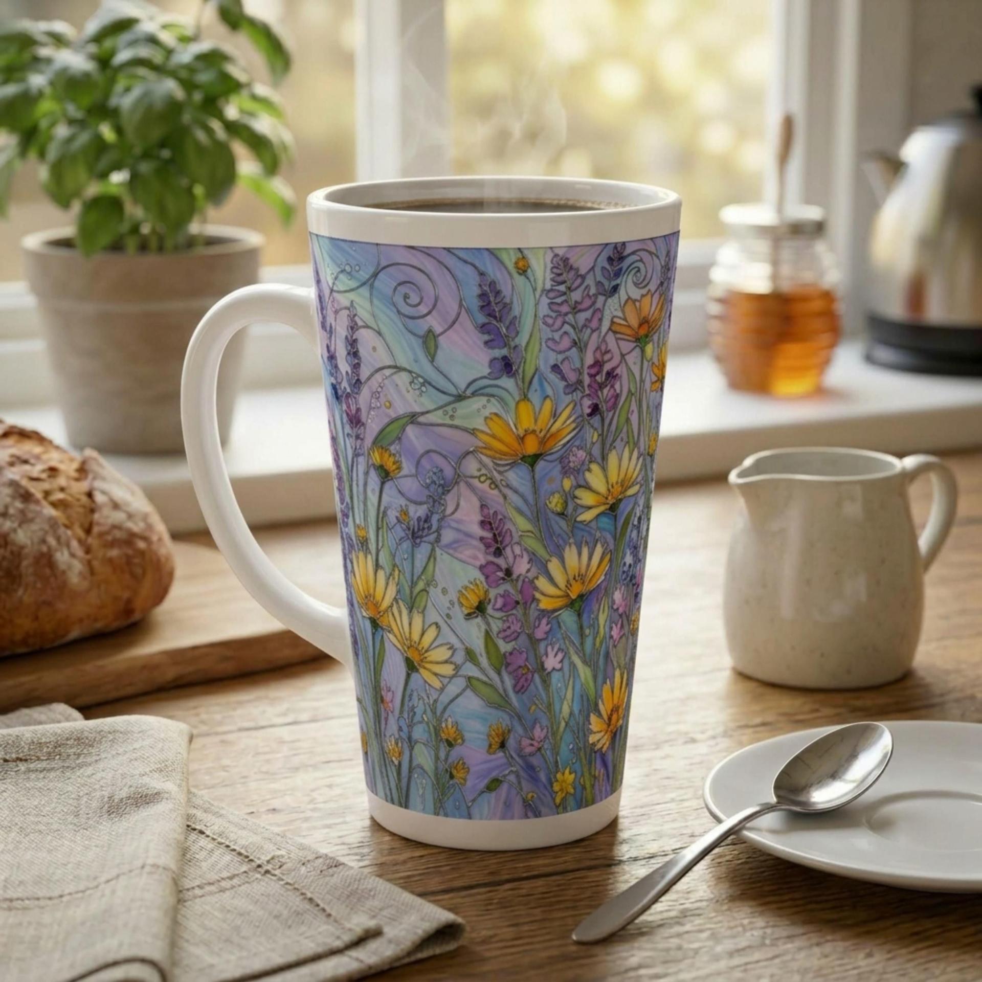 Latte 17oz Ceramic Mug - Coffee or Tea Cup, Extra Tall