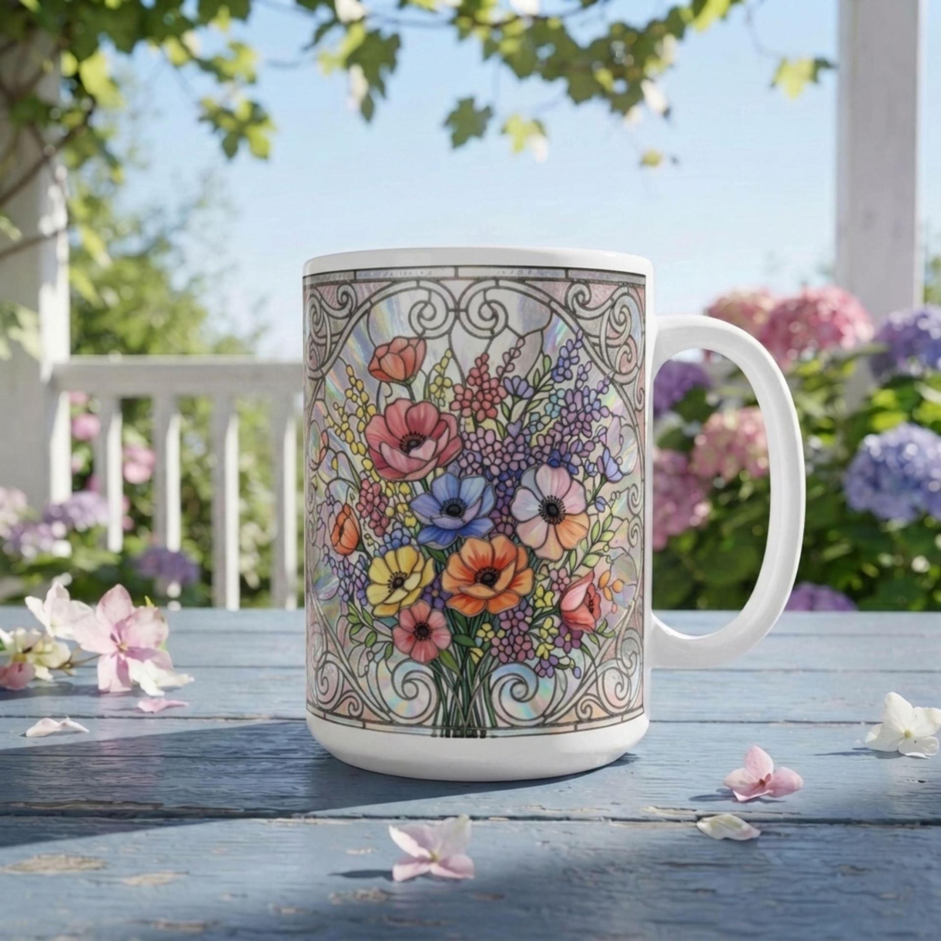 Floral Cups -  Large and Small Ceramic Mugs