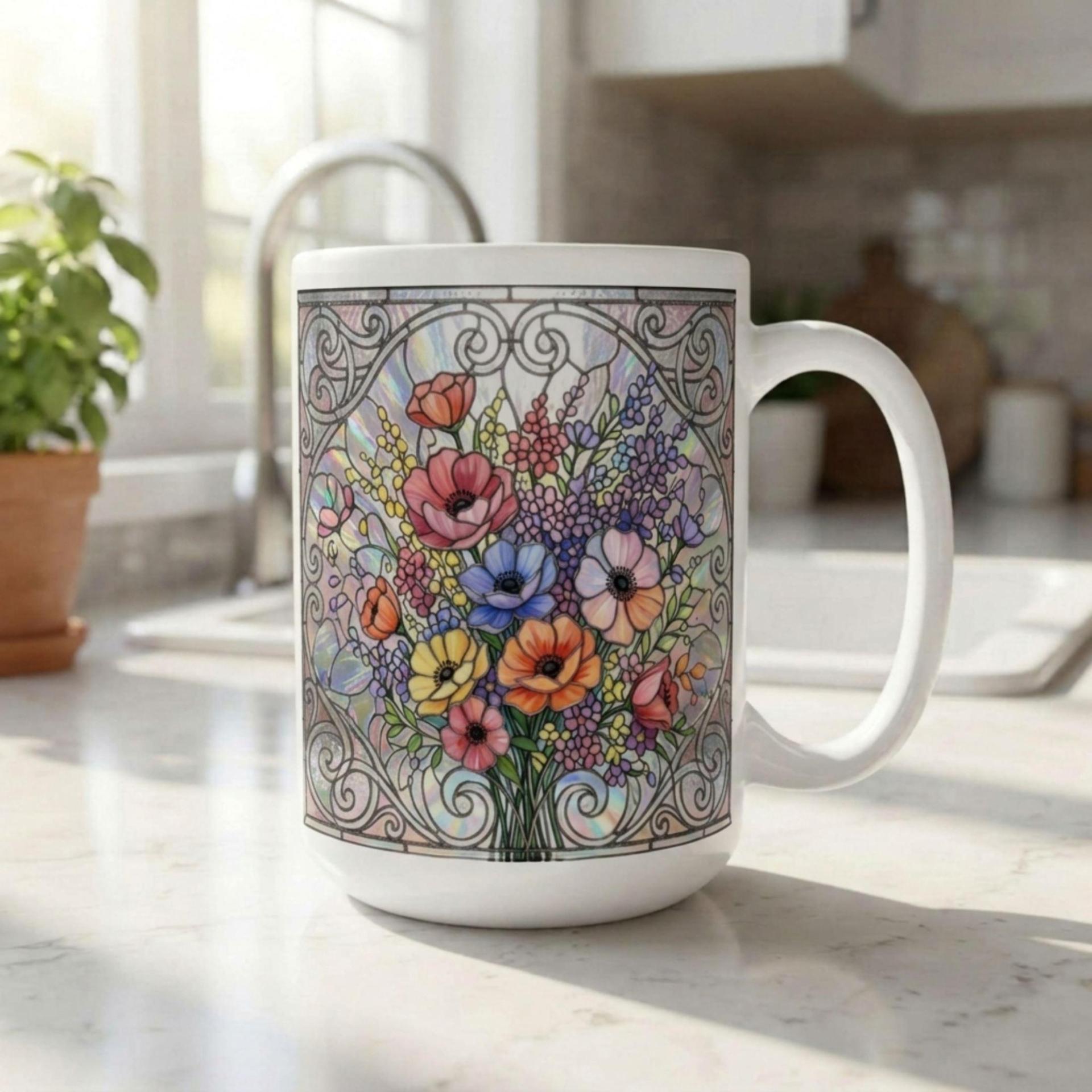 Floral Cups -  Large and Small Ceramic Mugs