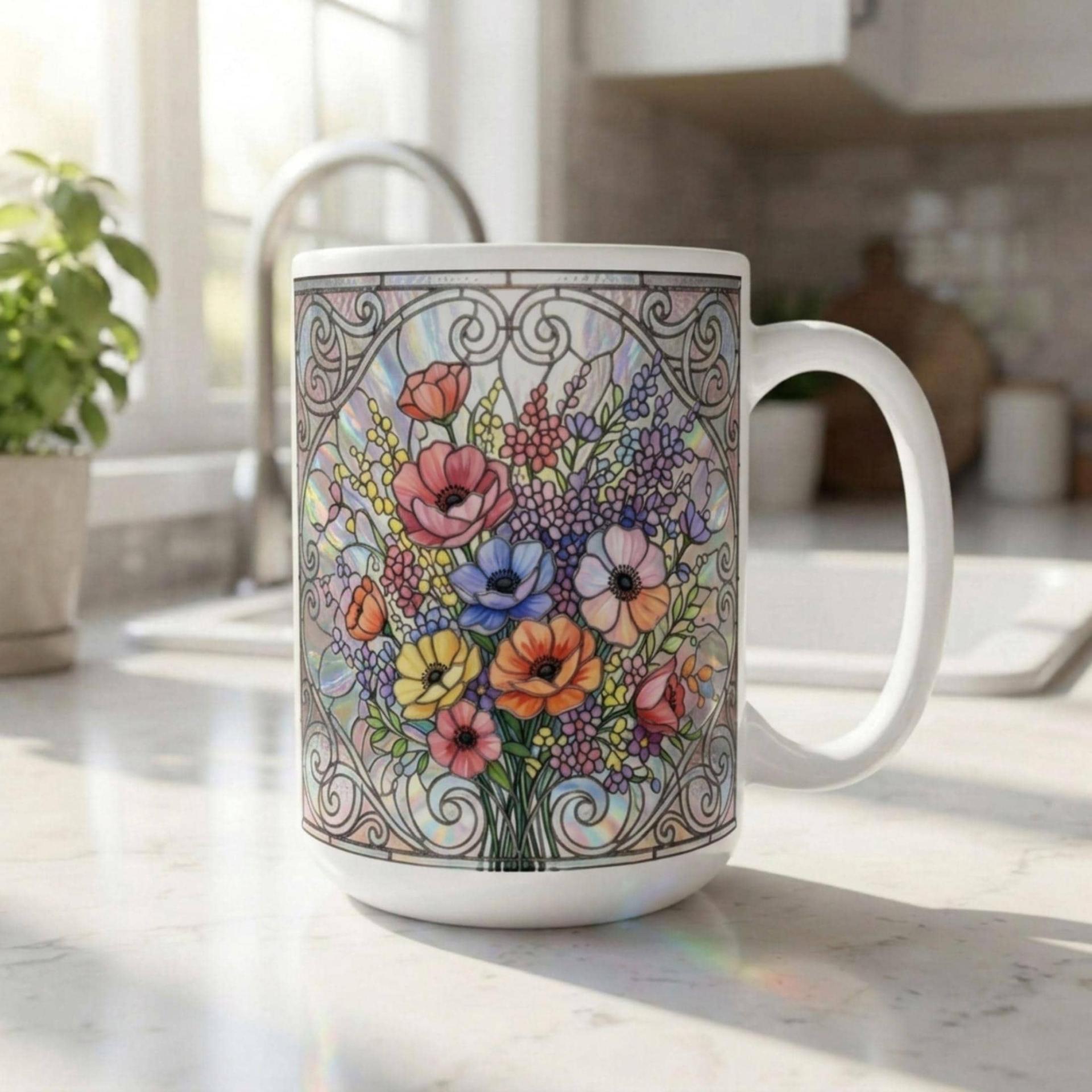 Floral Cups -  Large and Small Ceramic Mugs