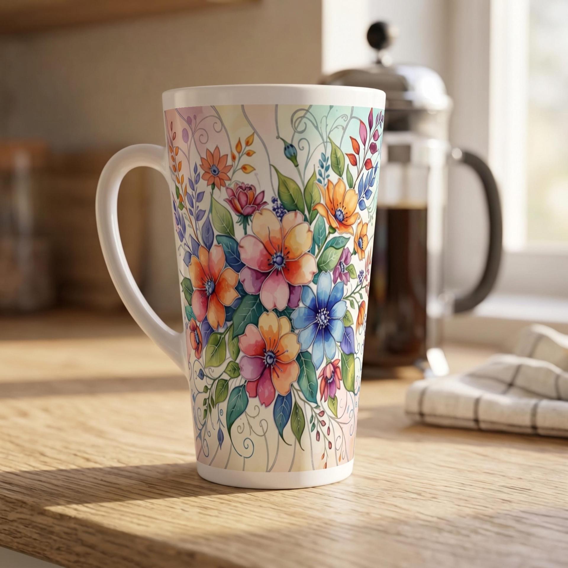 Latte 17oz Ceramic Mug - Coffee or Tea Cup, Extra Tall