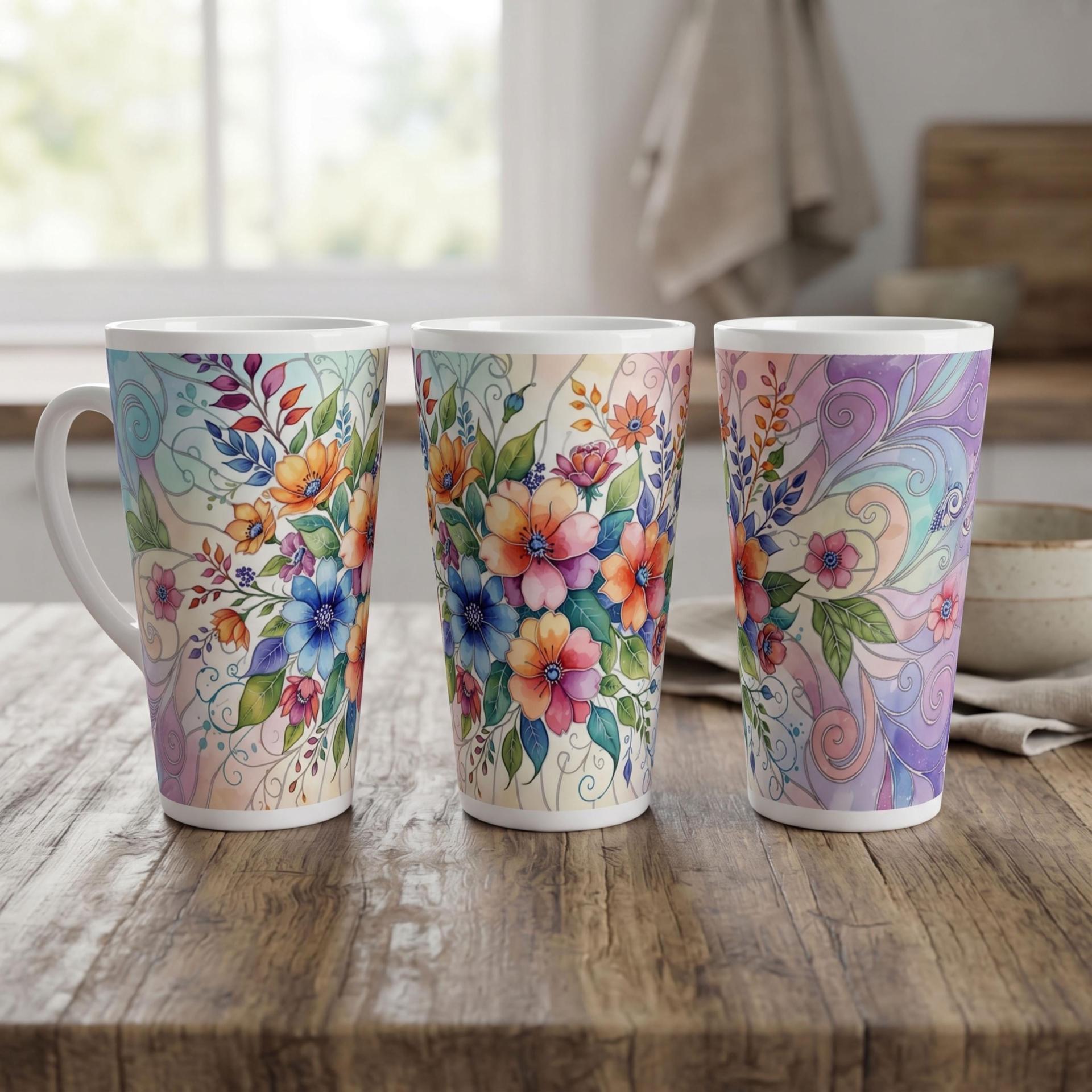 Latte 17oz Ceramic Mug - Coffee or Tea Cup, Extra Tall
