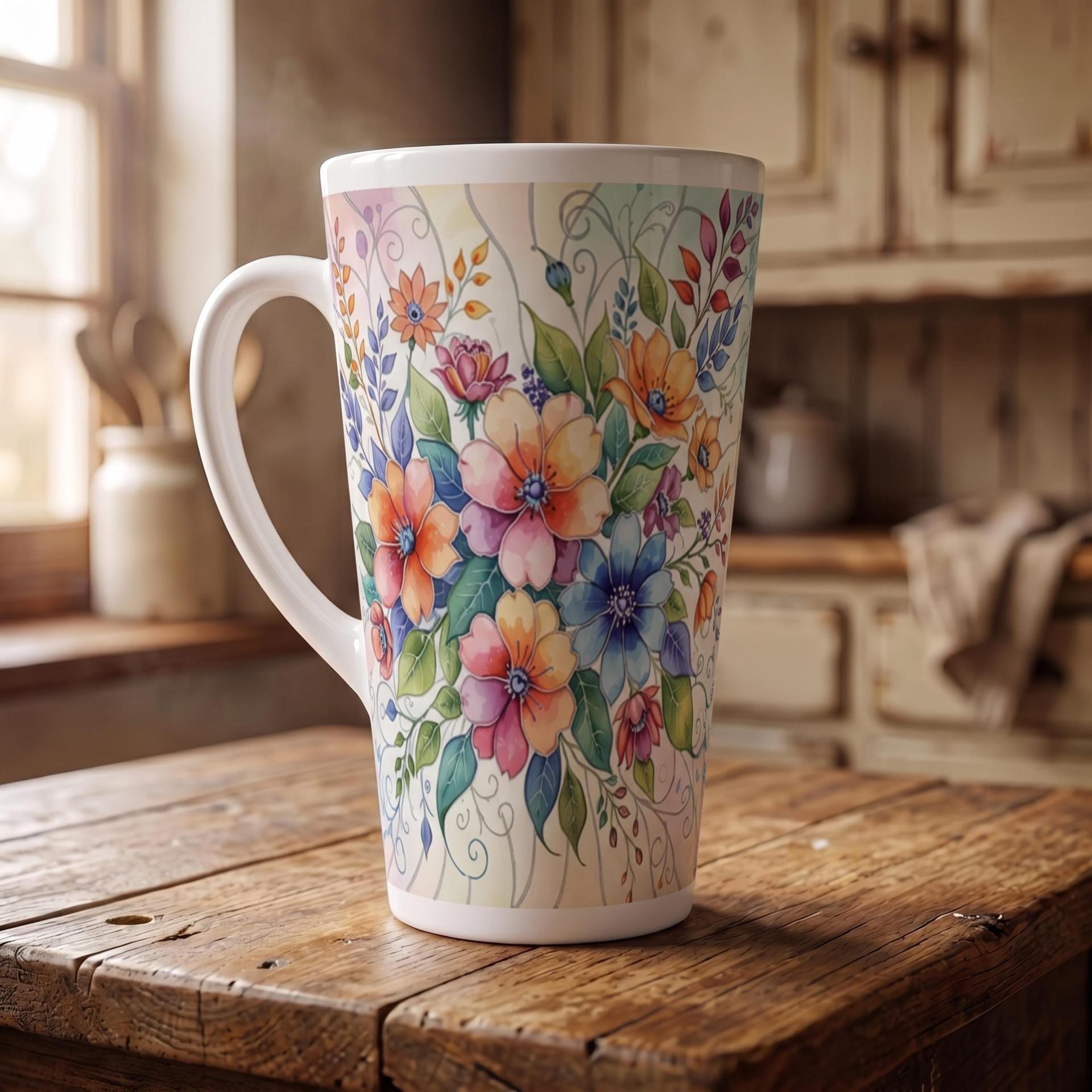 Latte 17oz Ceramic Mug - Coffee or Tea Cup, Extra Tall