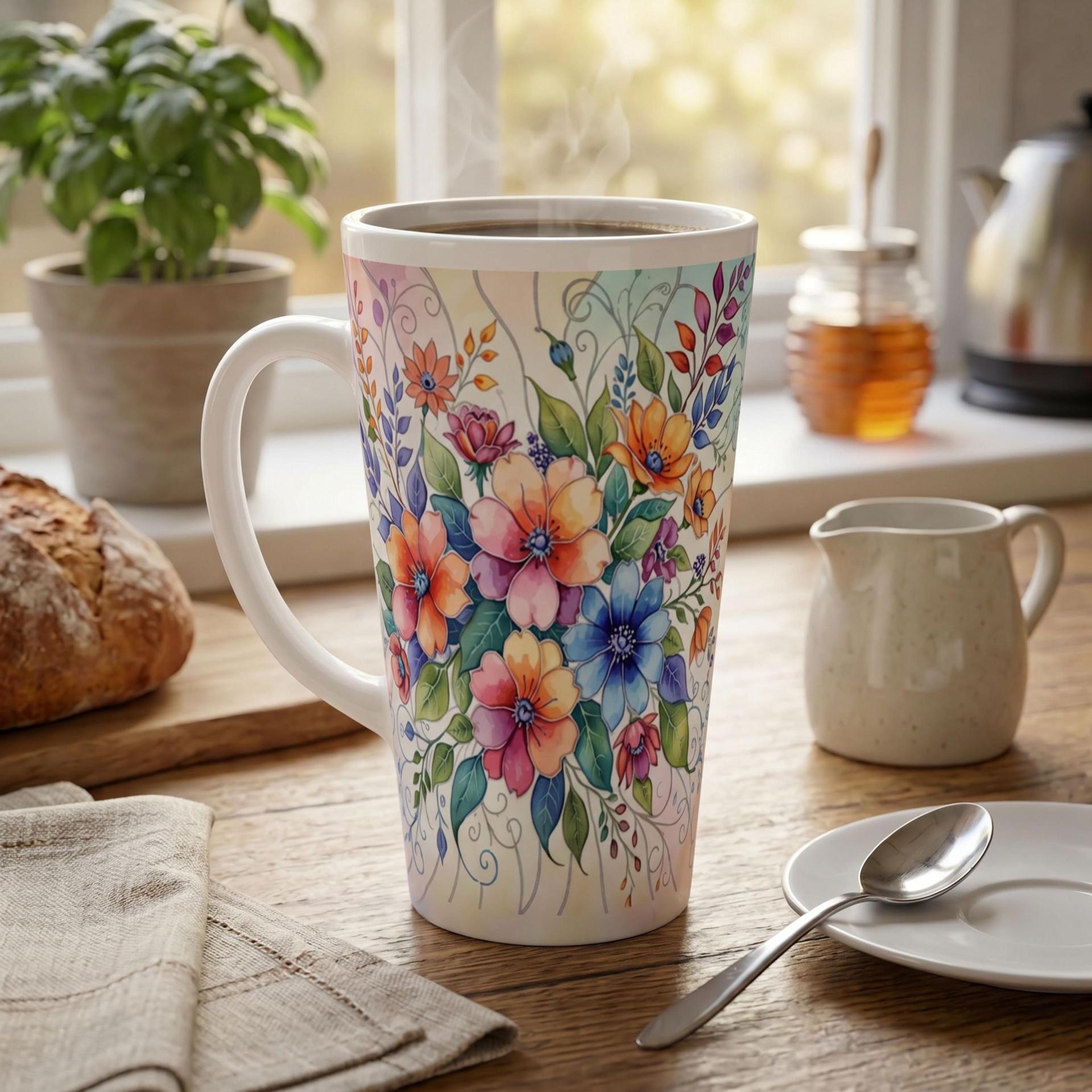 Latte 17oz Ceramic Mug - Coffee or Tea Cup, Extra Tall