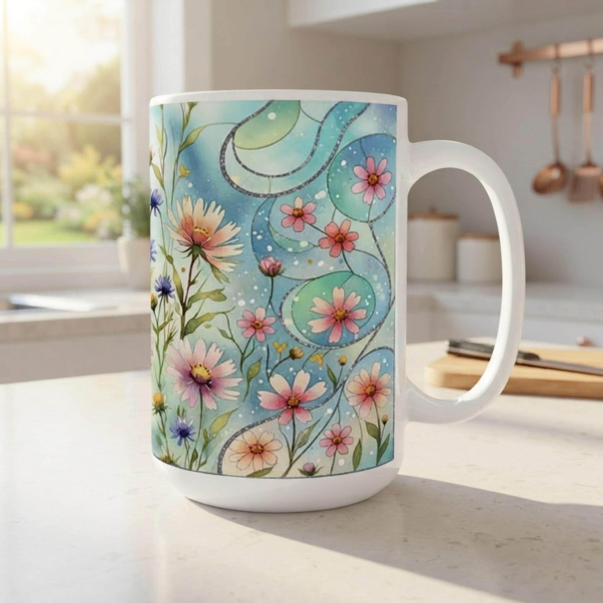 Floral Cups -  Large and Small Ceramic Mugs