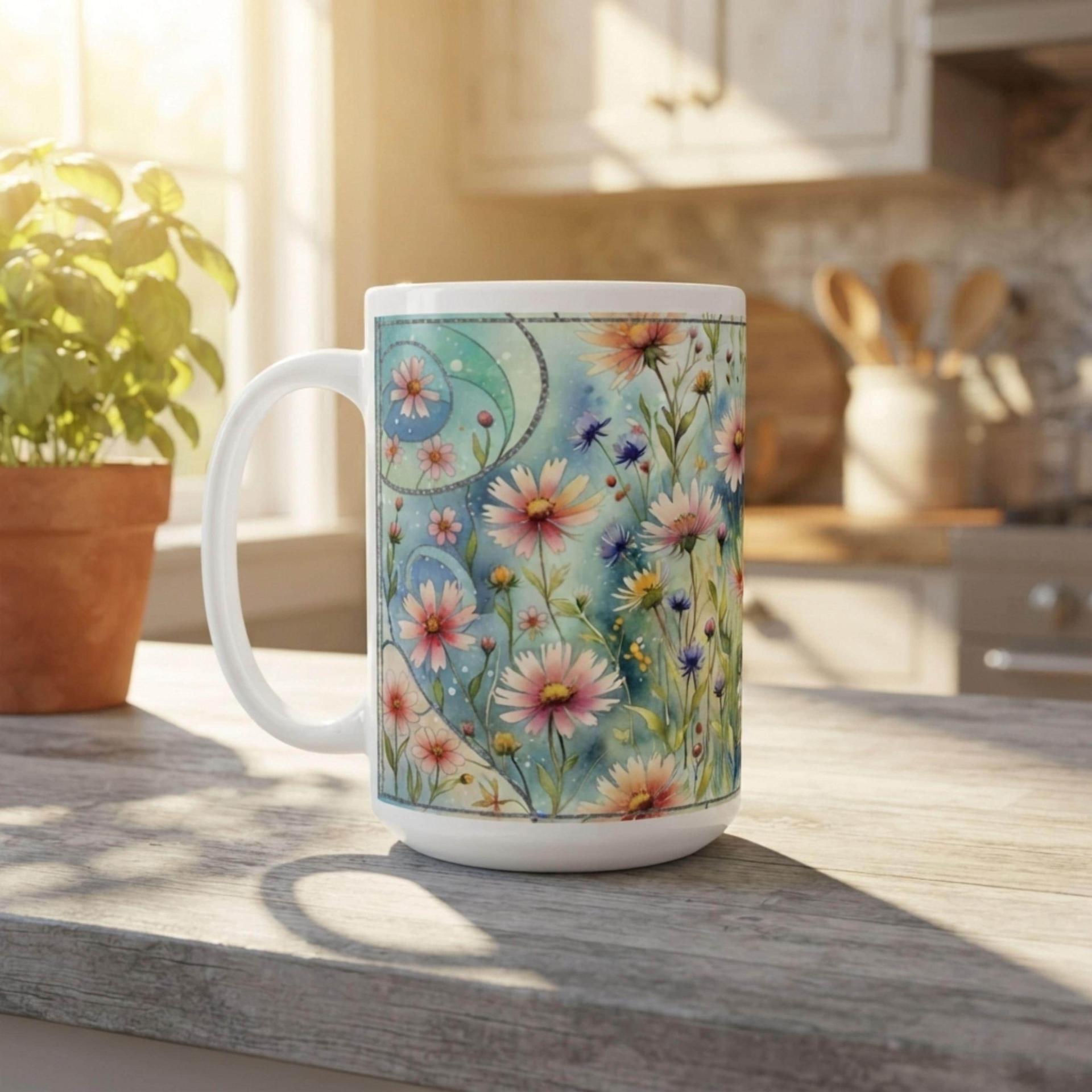 Floral Cups -  Large and Small Ceramic Mugs