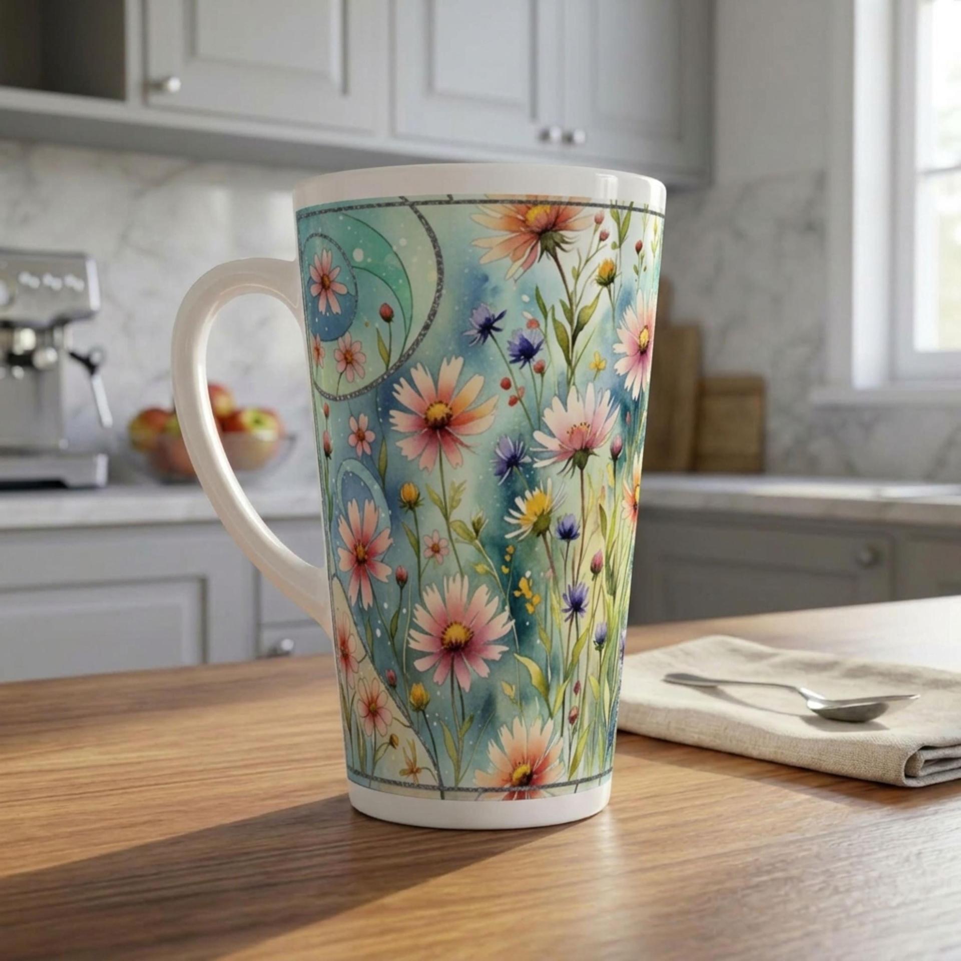 Latte 17oz Ceramic Mug - Coffee or Tea Cup, Extra Tall