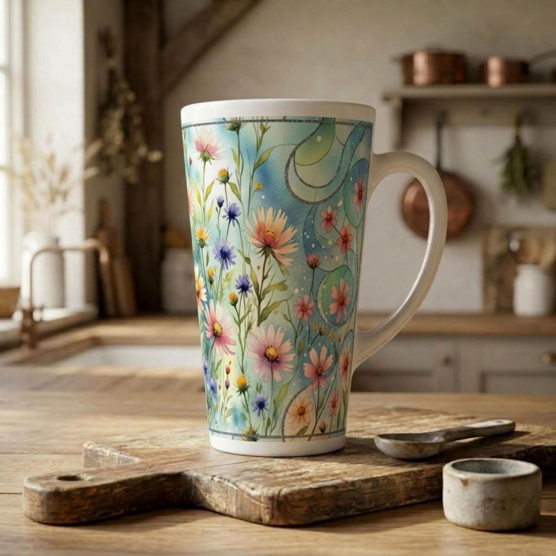 Latte 17oz Ceramic Mug - Coffee or Tea Cup, Extra Tall