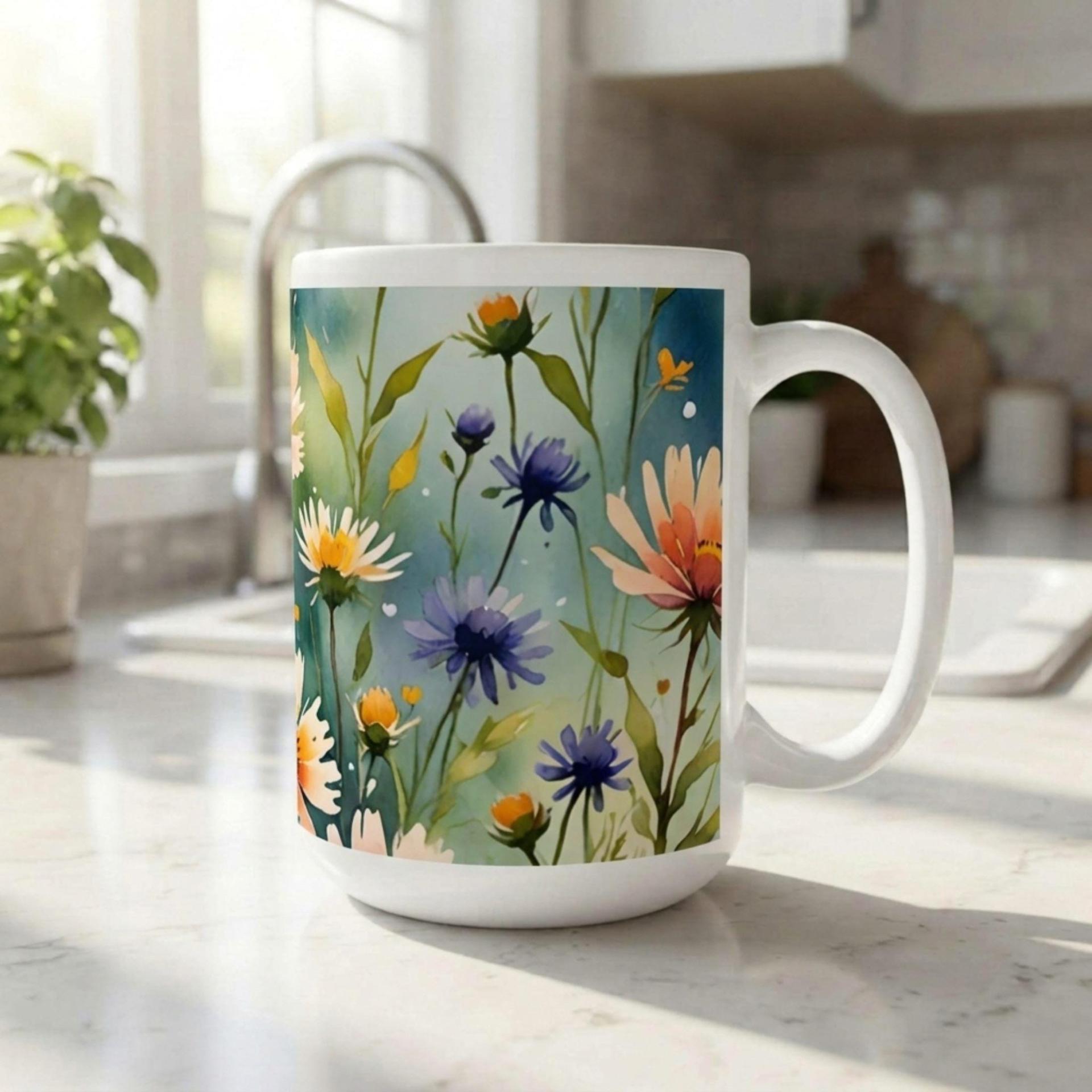 Floral Cups -  Large and Small Ceramic Mugs