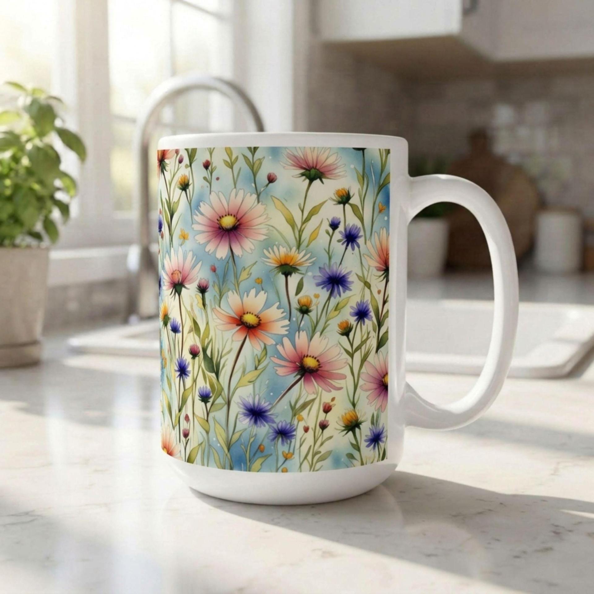 Floral Cups -  Large and Small Ceramic Mugs
