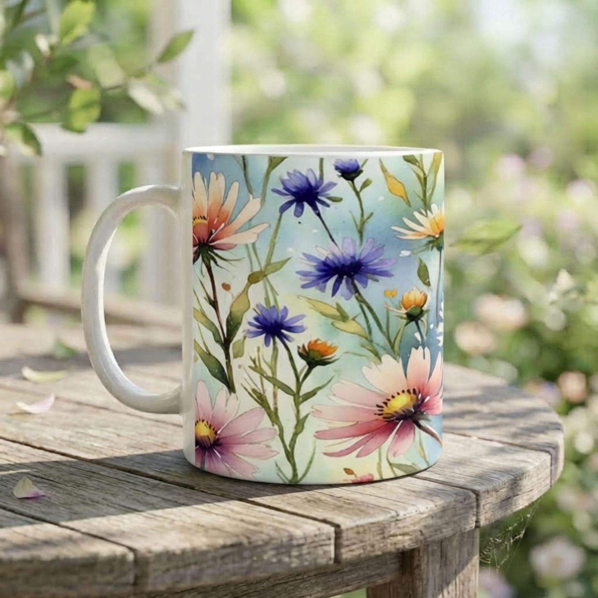 Floral Cups -  Large and Small Ceramic Mugs