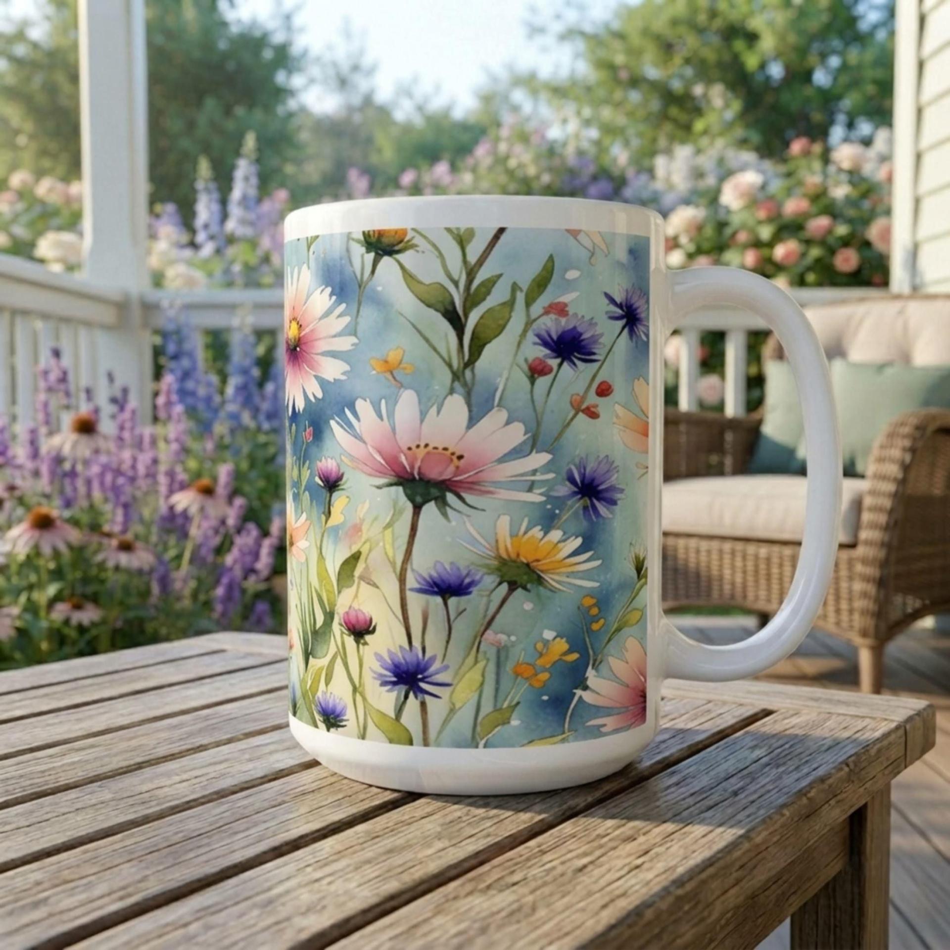 Floral Cups -  Large and Small Ceramic Mugs