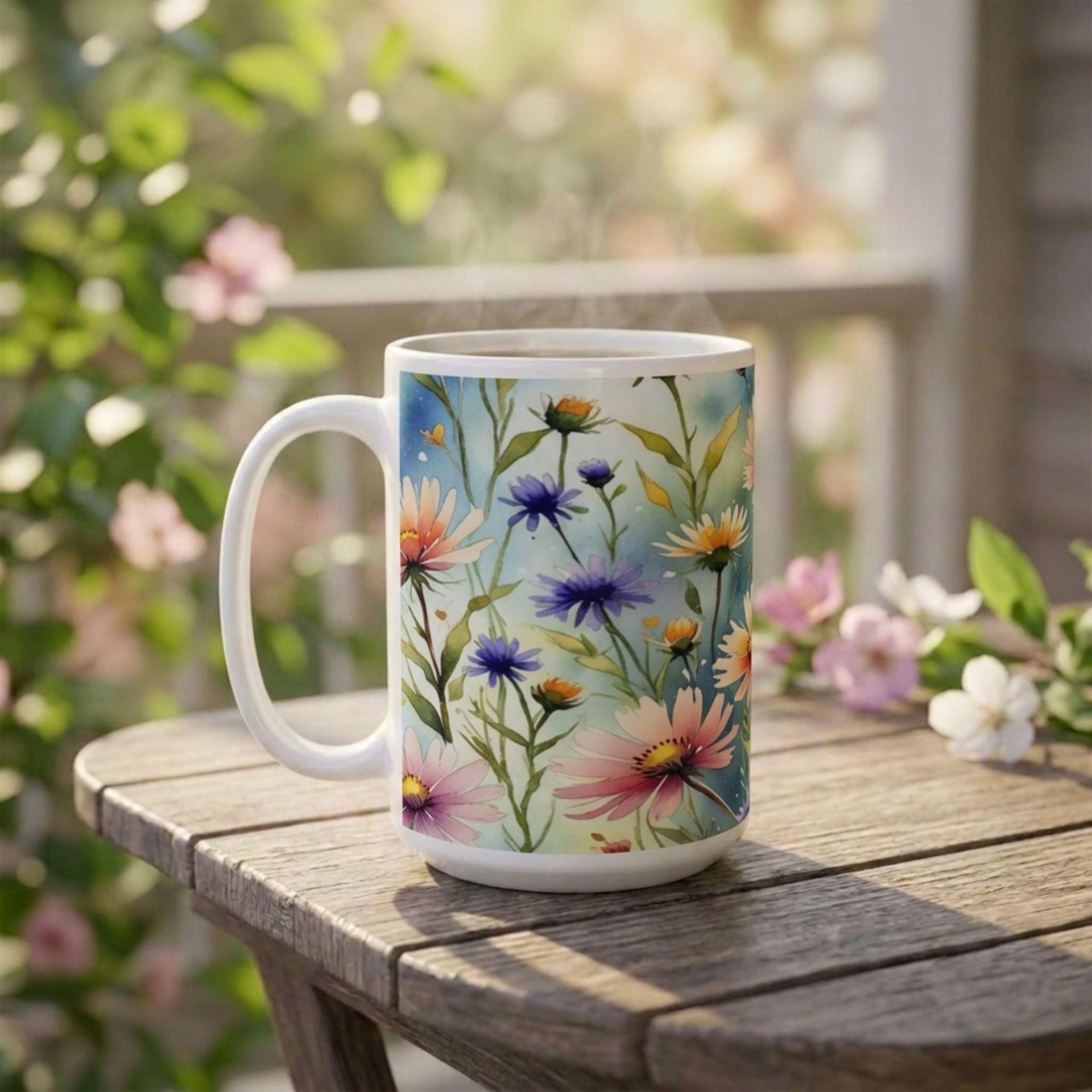 Floral Cups -  Large and Small Ceramic Mugs