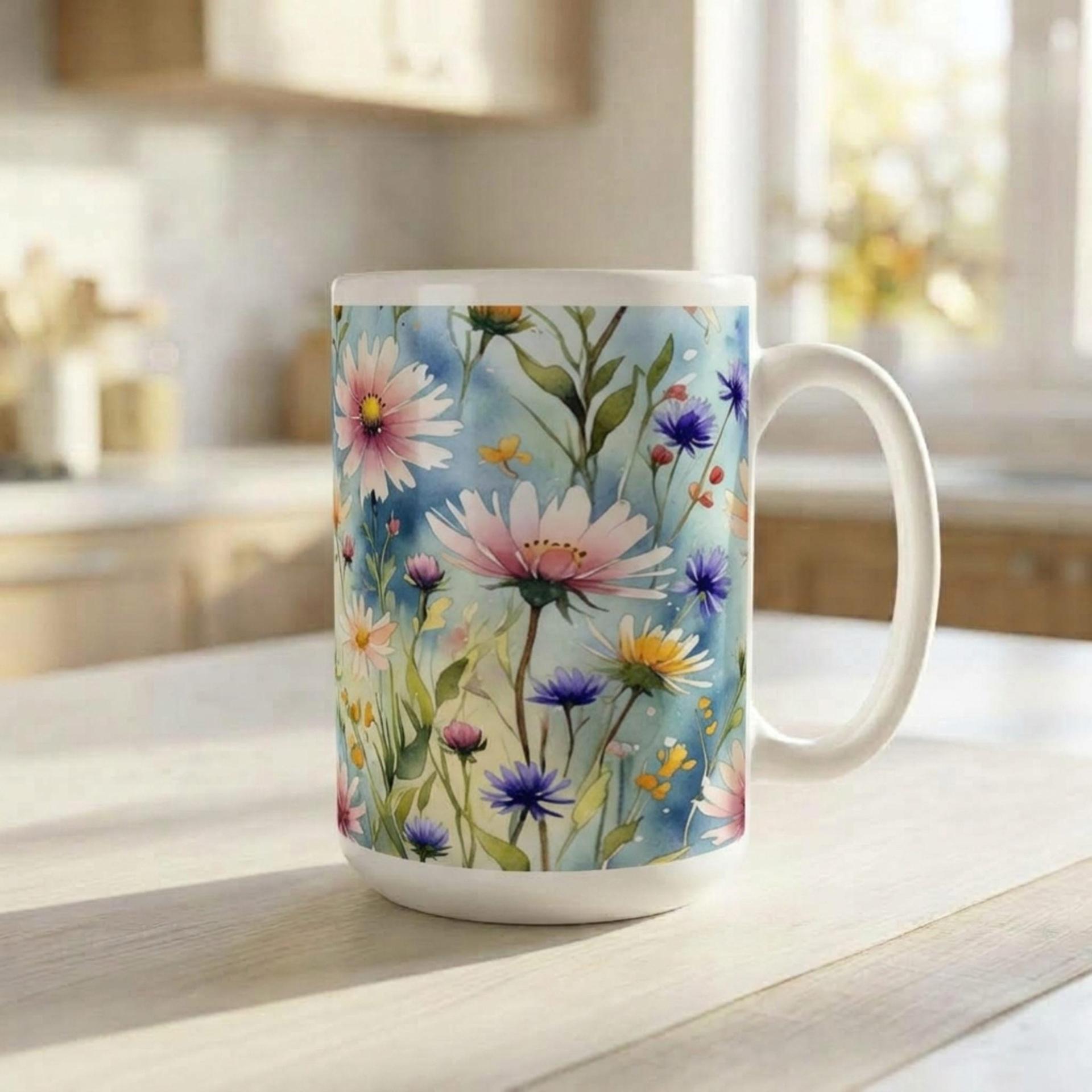 Floral Cups -  Large and Small Ceramic Mugs