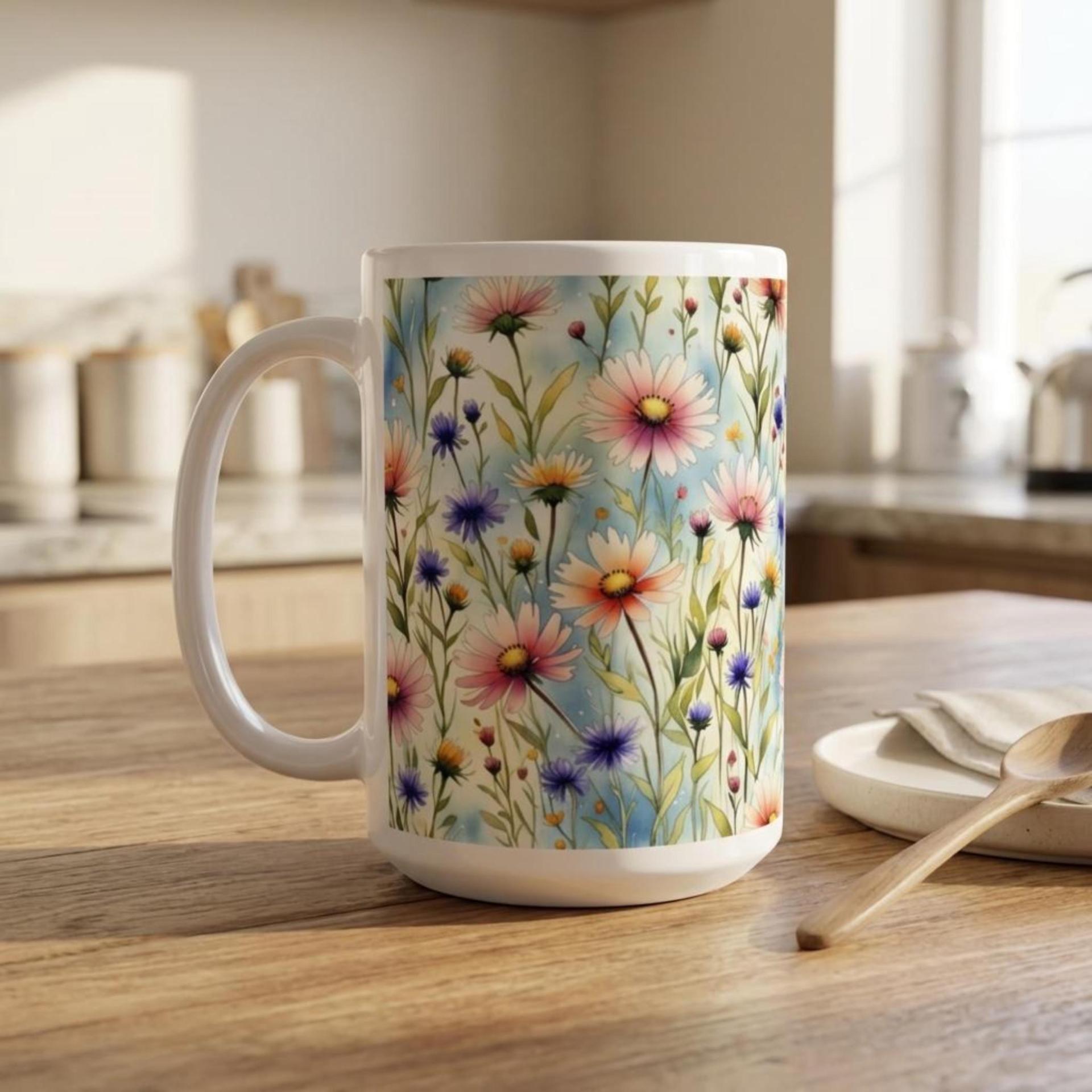 Floral Cups -  Large and Small Ceramic Mugs