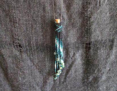 Bead Wrapped Tiny Jar Necklace