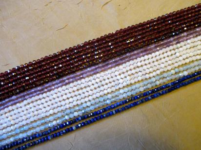 Faceted Gemstone Beads - multiple gemstone beads - 2mm, 3mm, or 4mm