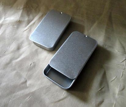 Silver Slider Tins, Slide Lid Tin Containers, multiple sizes - Craft Tin, Stash Container, Needle and Pins Storage