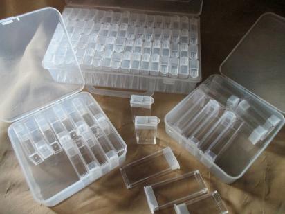 Plastic Containers, Organizers, Bead storage cases  - multiple sizes and styles