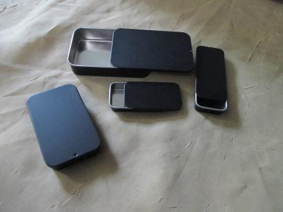 Black Slider Tins, Slide Lid Tin Containers, multiple sizes - Craft Tin, Stash Container, Black Tin