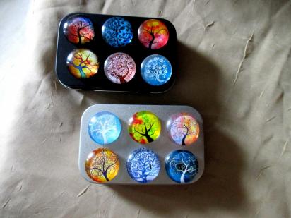 Magnets in Tin - Tree of Life - 6 Magnets in a Hinged Lid Tin