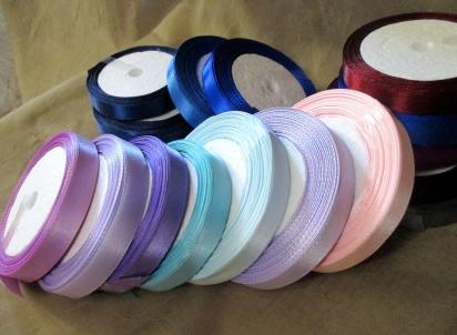 Satin Ribbon - Half Inch Satin Ribbon in multiple colors - 25 yards