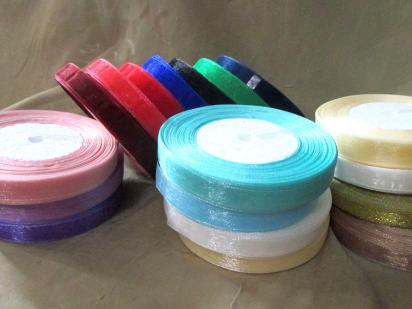 Organza Ribbon - Half Inch Organza Ribbon in multiple colors - 50 yards