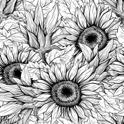 Mat Mold and Stamp - Sunflower - Texture for Clay, Polymer Clay, Resin and casting - Silicone Cling Stamp